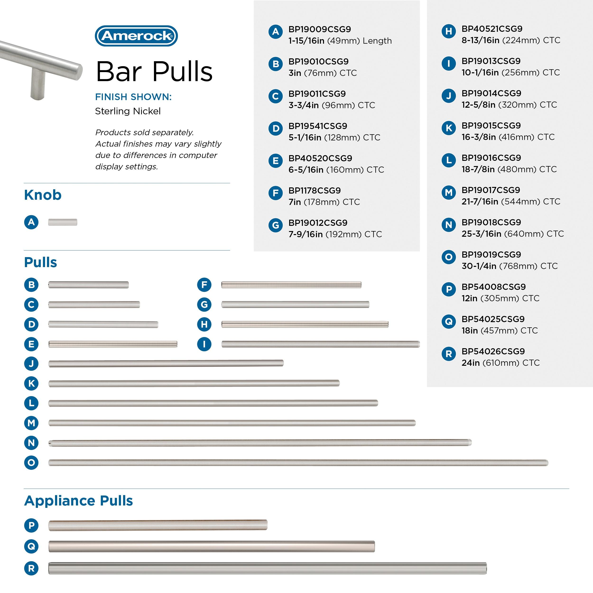 Bar Pulls Center to Center Bar Pull