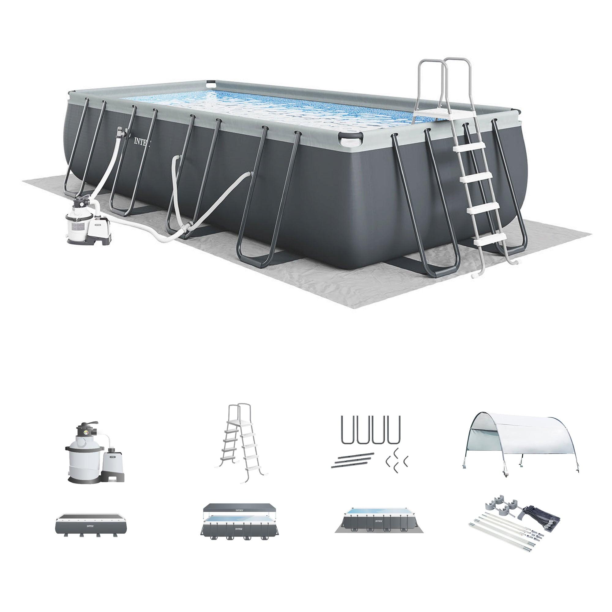 Intex Ultra XTR Frame 24' x 12' x 52" Swimming Pool & Protective Sun Canopy