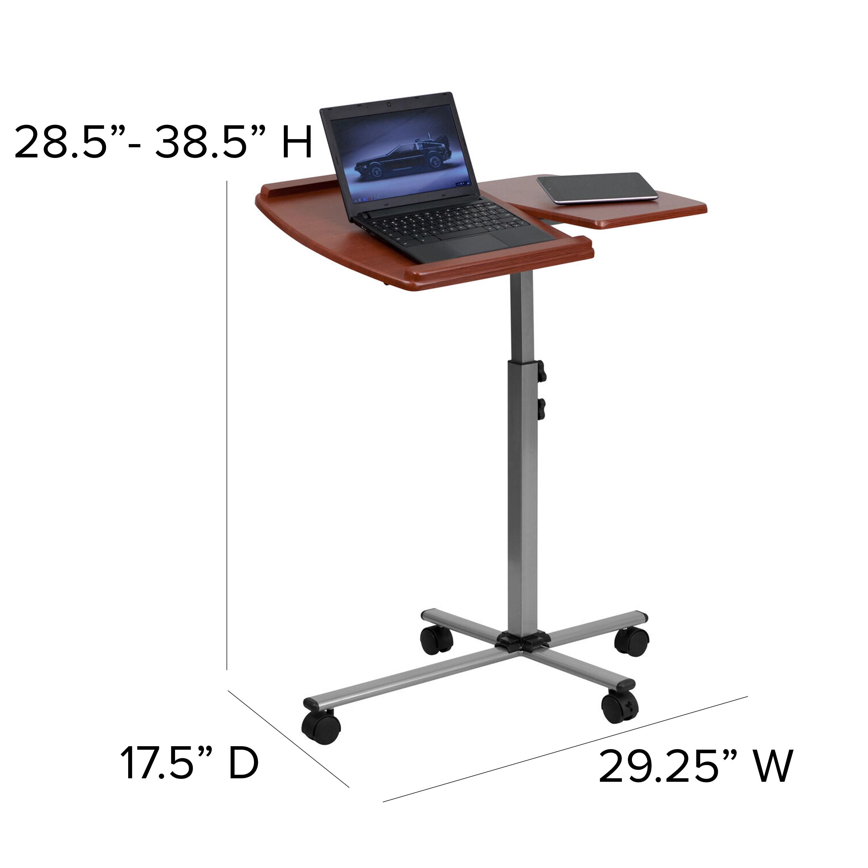 Robertson Angle and Height Adjustable Mobile Laptop Computer Table with Cherry Top