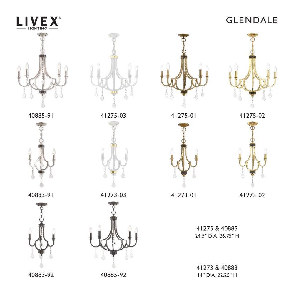 Livex Lighting Glendale 3 - Light Chandelier in  Brushed Nickel