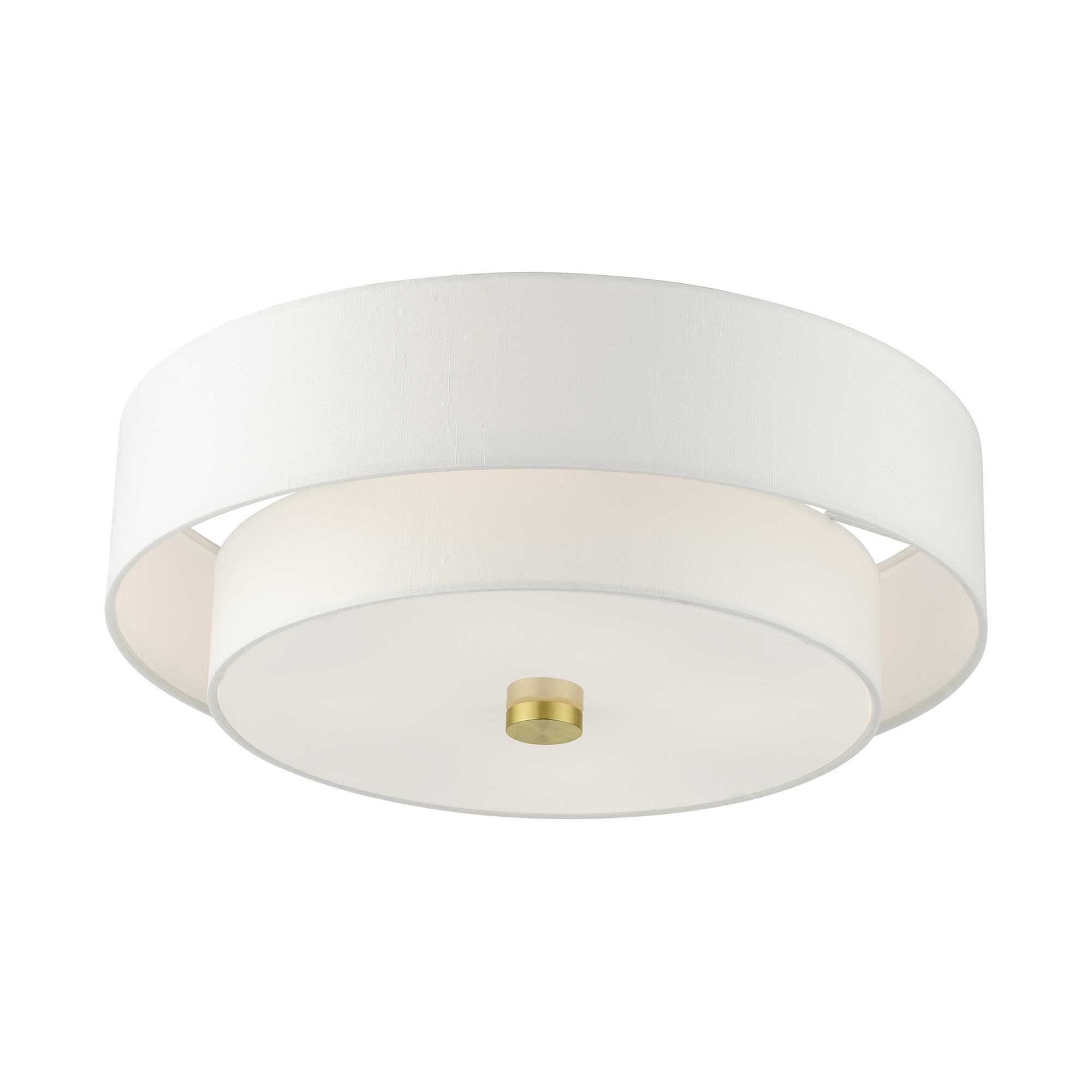 Livex Lighting Claremont 4 - Light Semi-Flush Mount in  Satin Brass