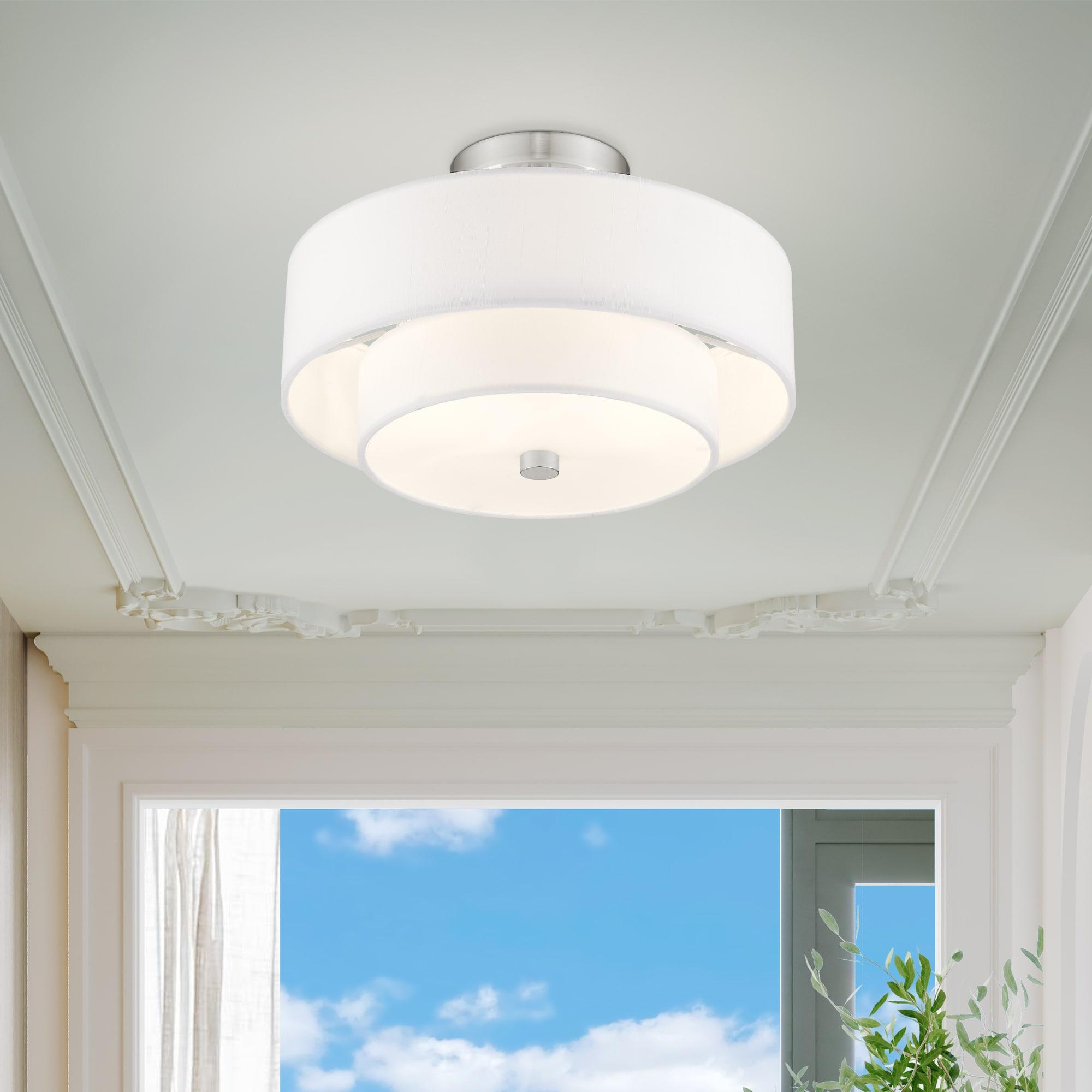 Livex Lighting Claremont 2 - Light Semi-Flush Mount in  Brushed Nickel