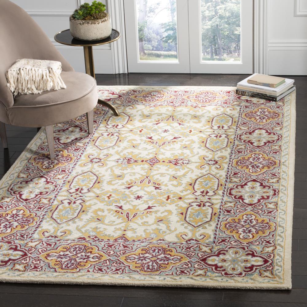 Heritage HG739 Hand Tufted Area Rug - Ivory/Blue - 5'x8' - Safavieh.