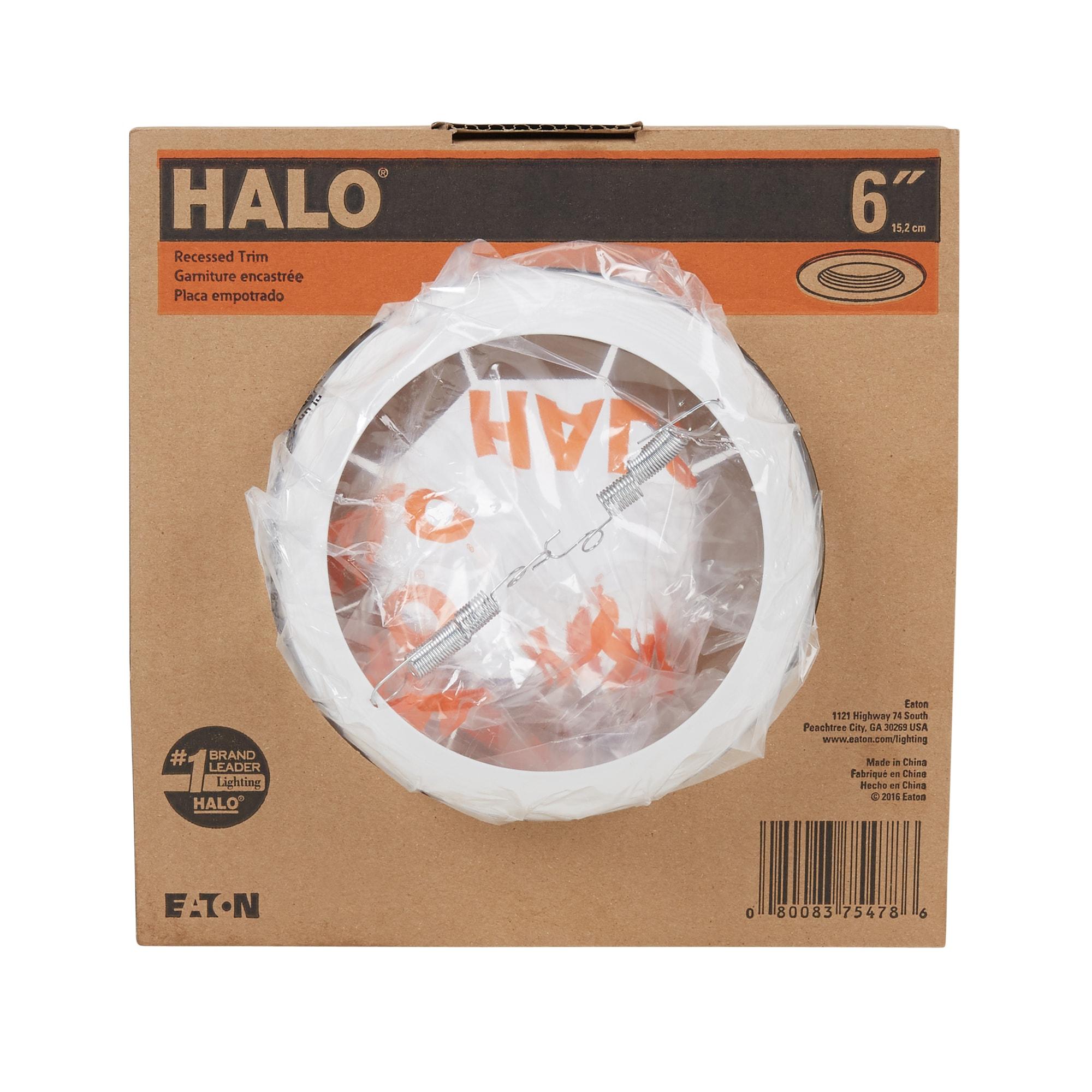 Halo RE-6100WB 6100WB E26 Series Recessed Lighting Tapered Baffle with White Trim Ring, 6", Clear