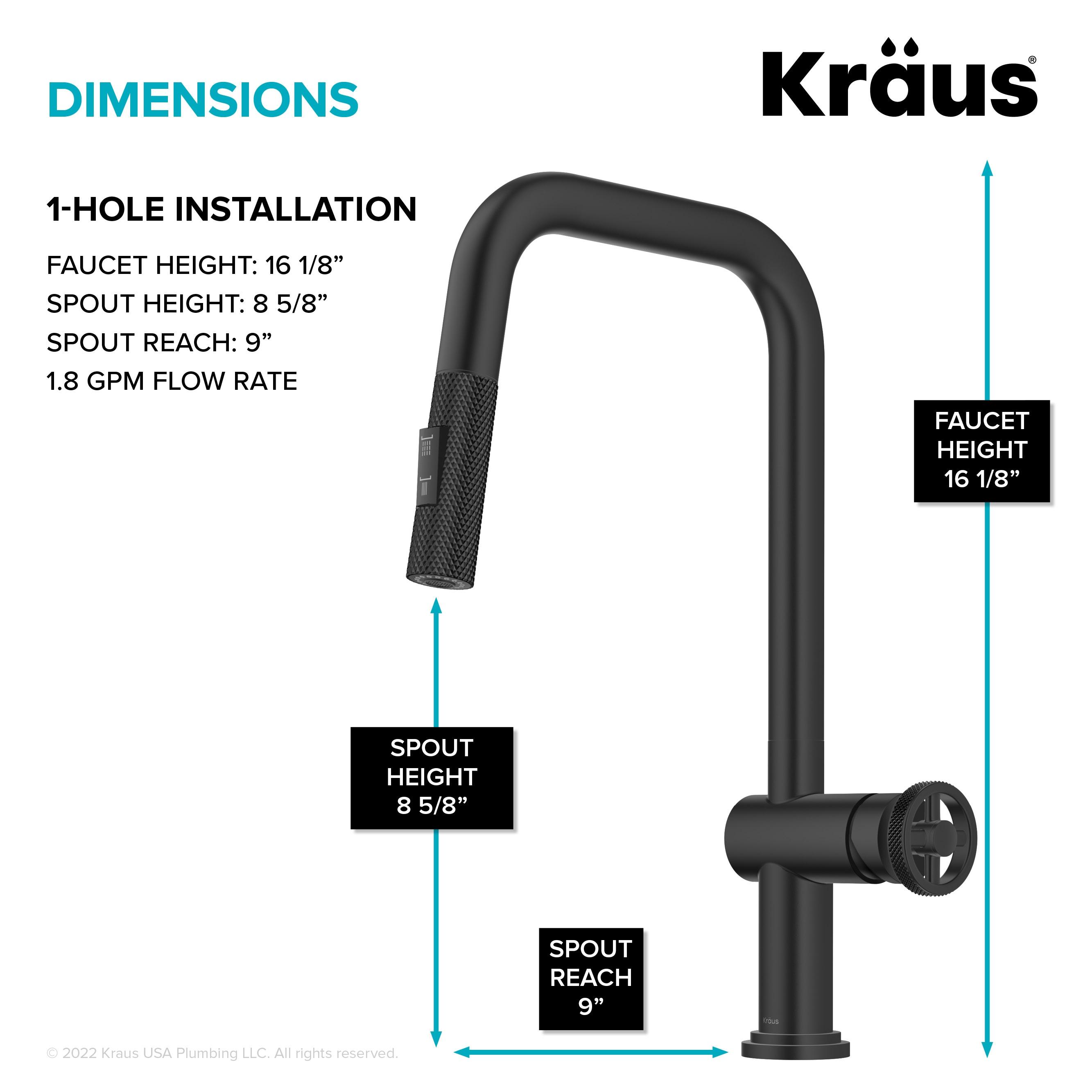 Urbix Industrial Pull-Down Single Handle Kitchen Faucet