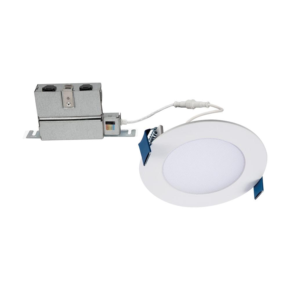 HALO HLB 4 inch LED Recessed Light, Thin Canless, Dimmable w/Selectable Color Temperatures with 2 Trims- HLB4069FS1EMWR-2TR