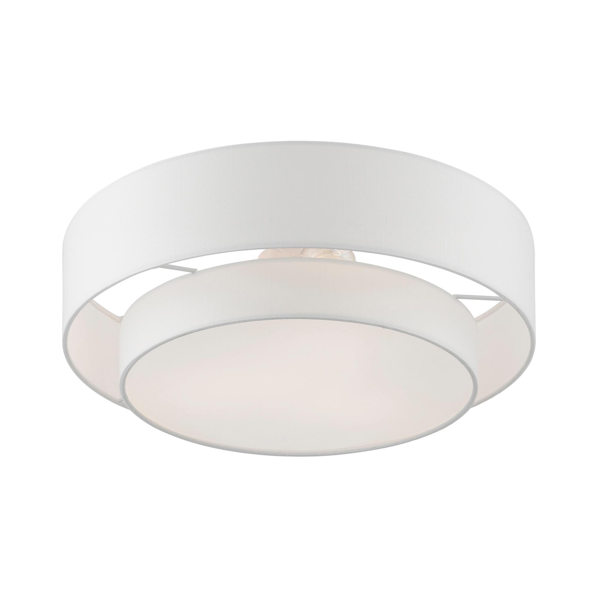 Livex Lighting Meridian 3 - Light Semi-Flush Mount in  Brushed Nickel