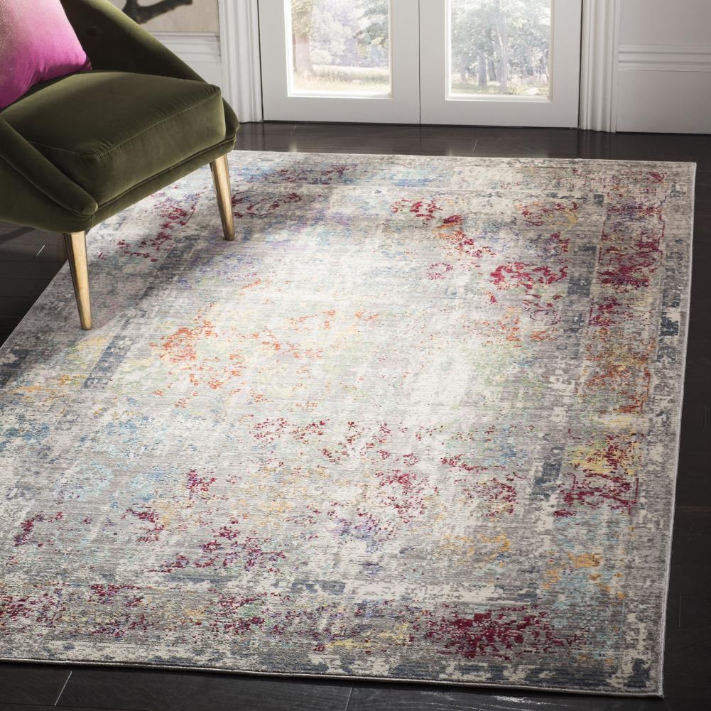 Mystique MYS923 Power Loomed Indoor Area Rug - Grey/Multi - 4'x6' - Safavieh.