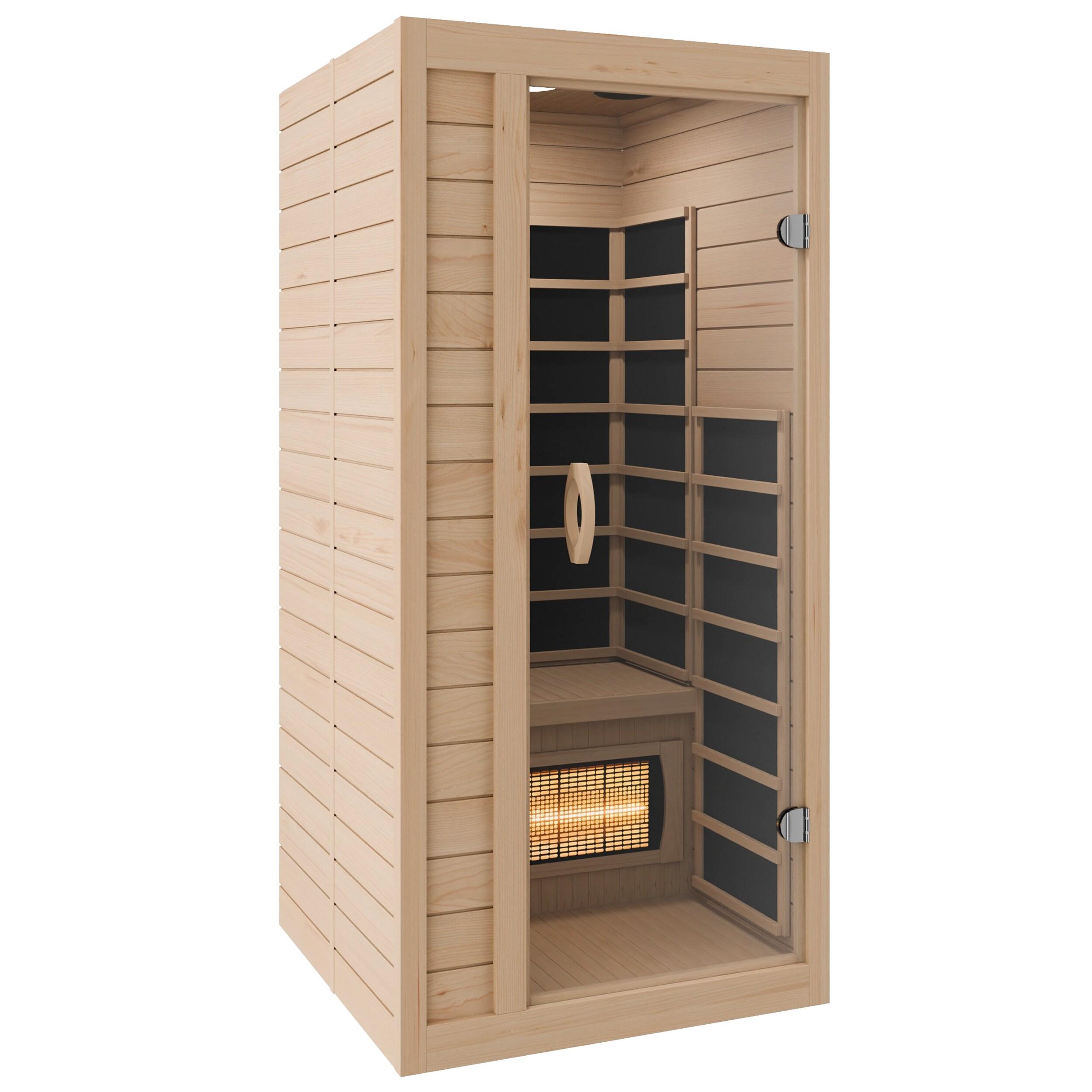 Steam Spa 1 Person Indoor Sauna Room: Hemlock Wooden Spa With Bluetooth Speaker, FM, And Touch Control Panel