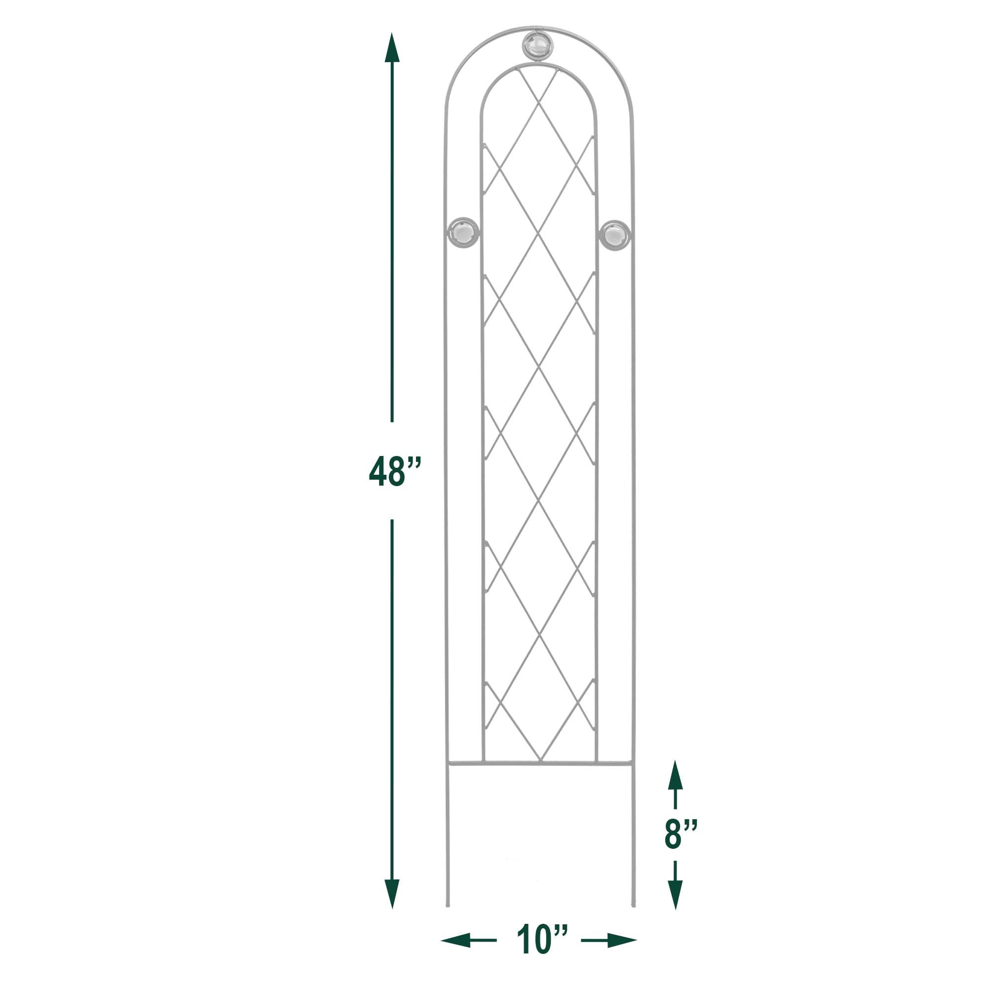 Arcadia Garden Products Emerald Trellis 10-Inches W x 48-Inches H Black Iron Traditional Garden Trellis For Climbing Plants