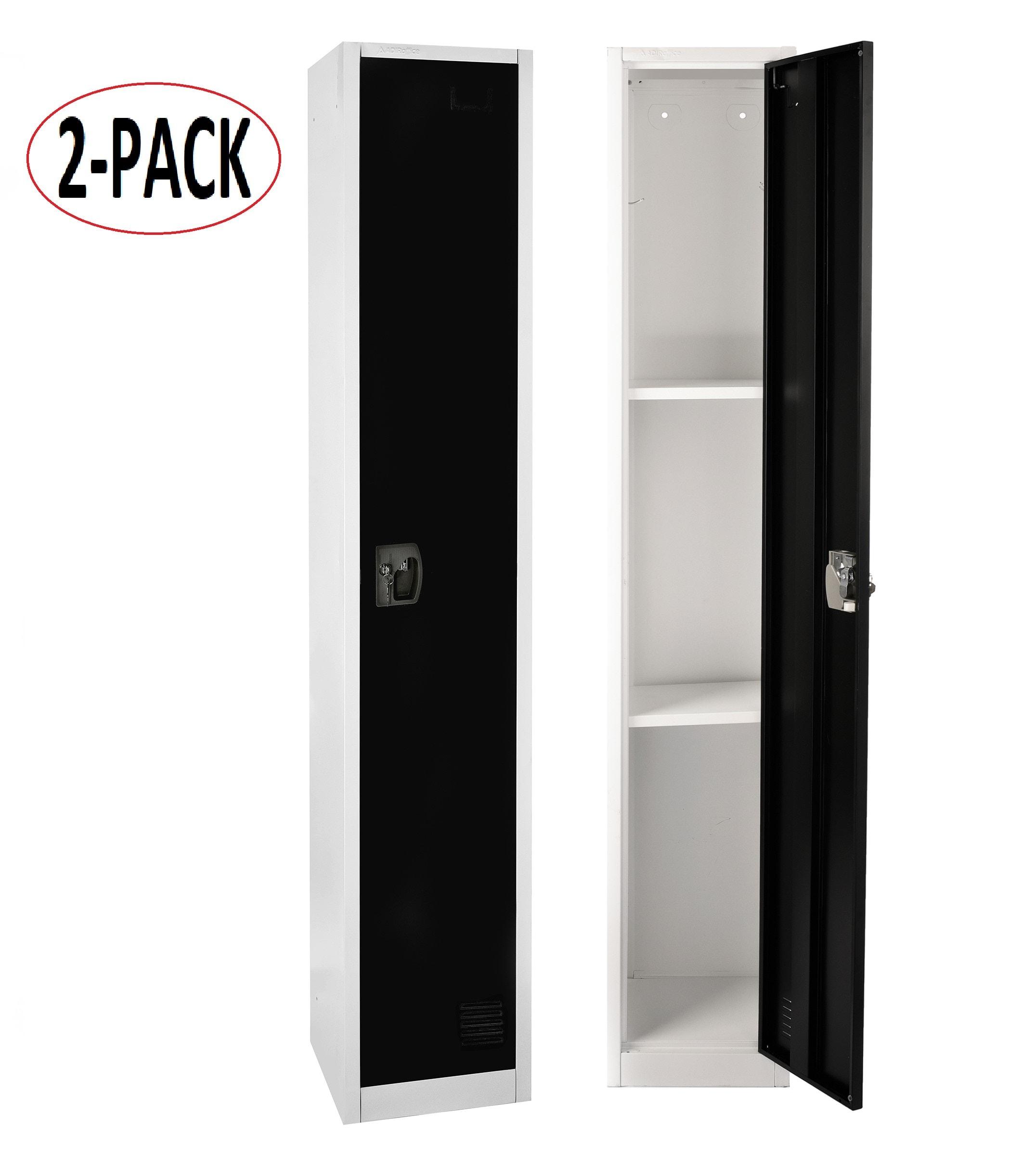 AdirOffice 12'' Wide Steel 1-Tier School and Gym Locker (Set of 2)