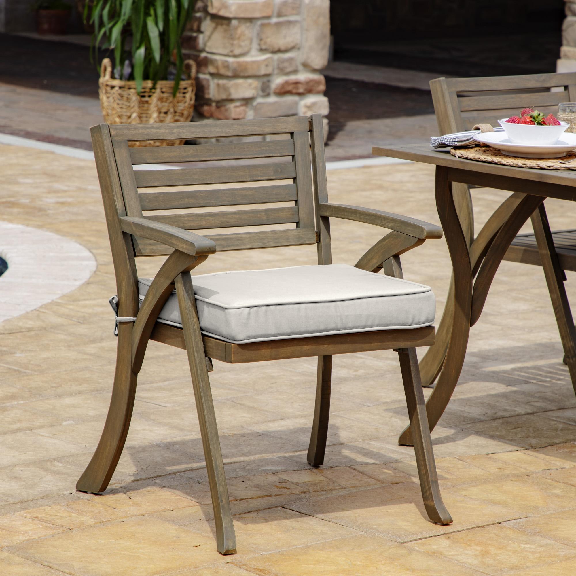 Arden Selections ProFoam EverTru Acrylic 20 x 20 x 3.5 Inch Outdoor Dining Chair Cushion, Cream