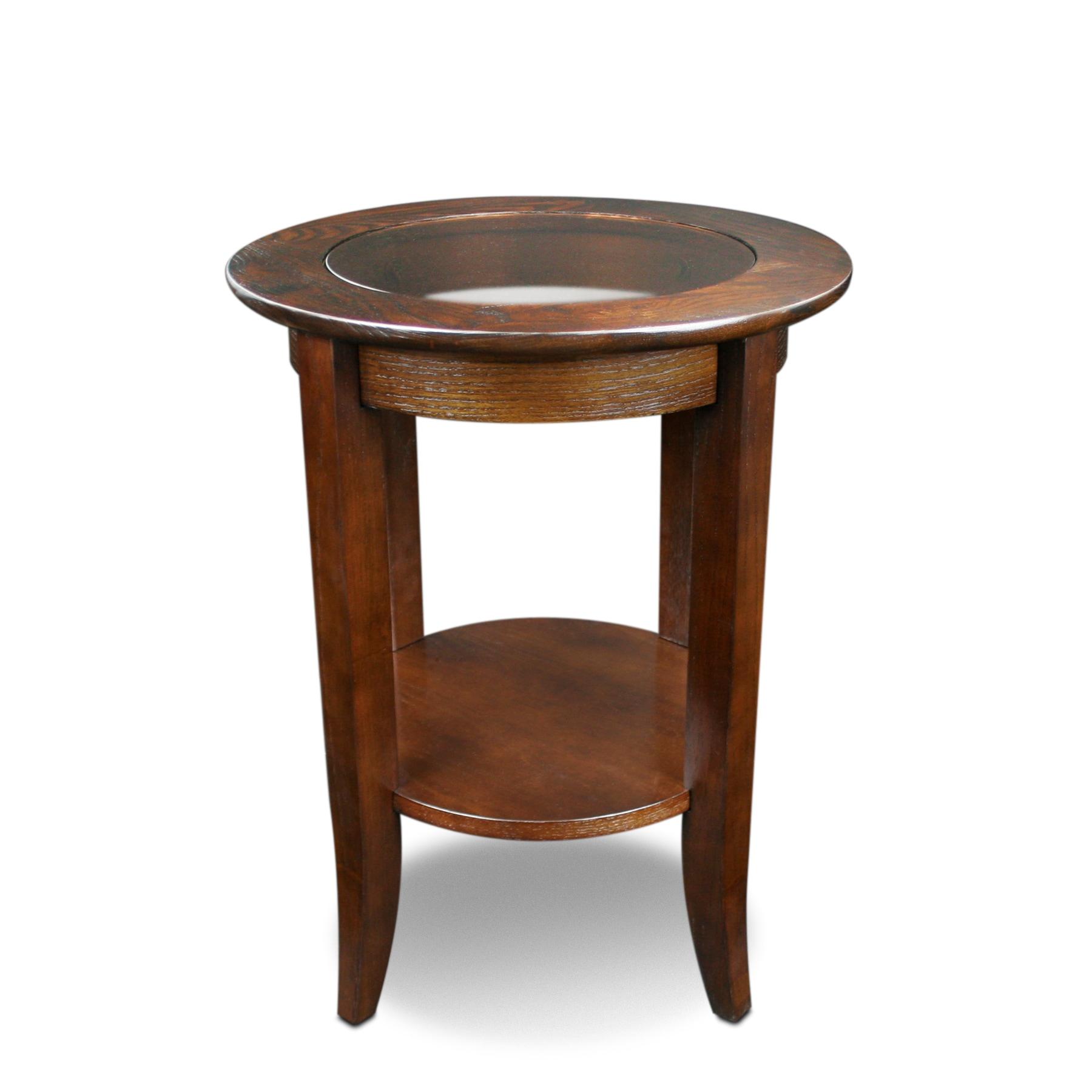 Round Side Table in Chocolate Oak