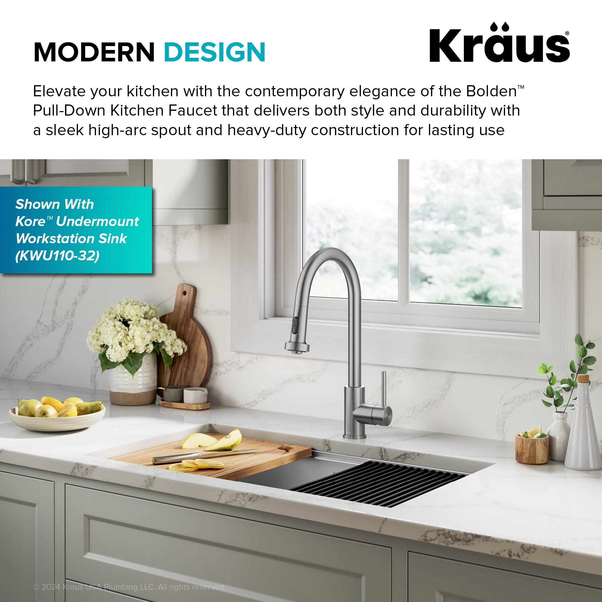 KRAUS Bolden 2-Function Single Handle Pull Down Kitchen Faucet