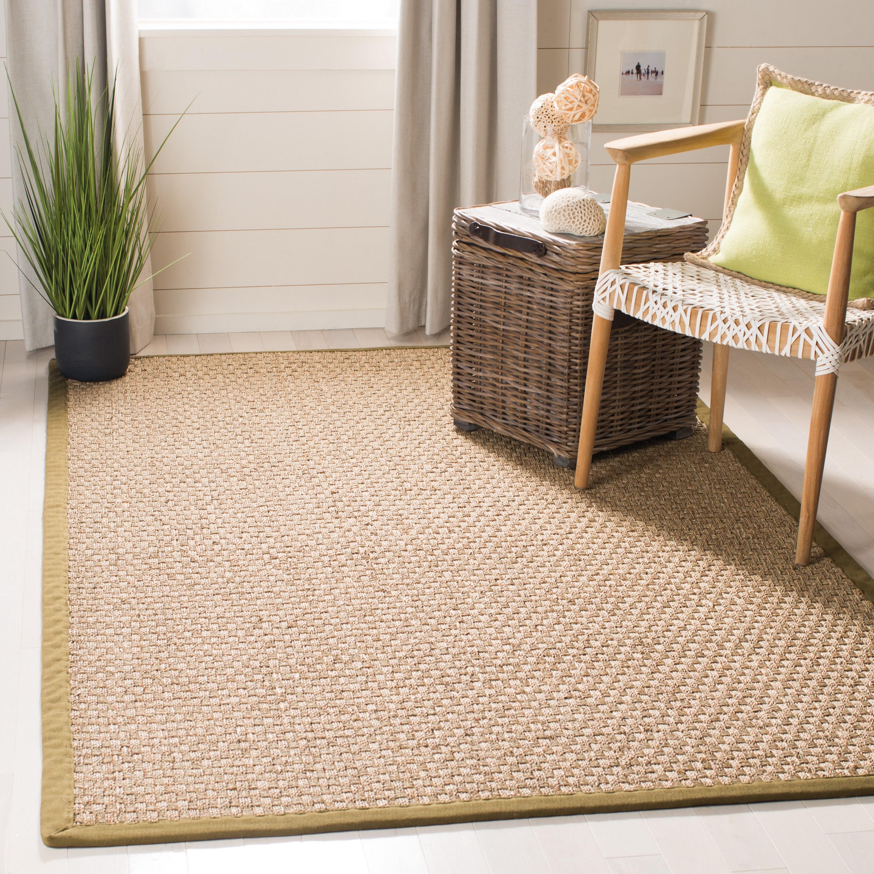 Natural Fiber NF114 Power Loomed Area Rug - Natural/Olive - 8'x10' - Safavieh.