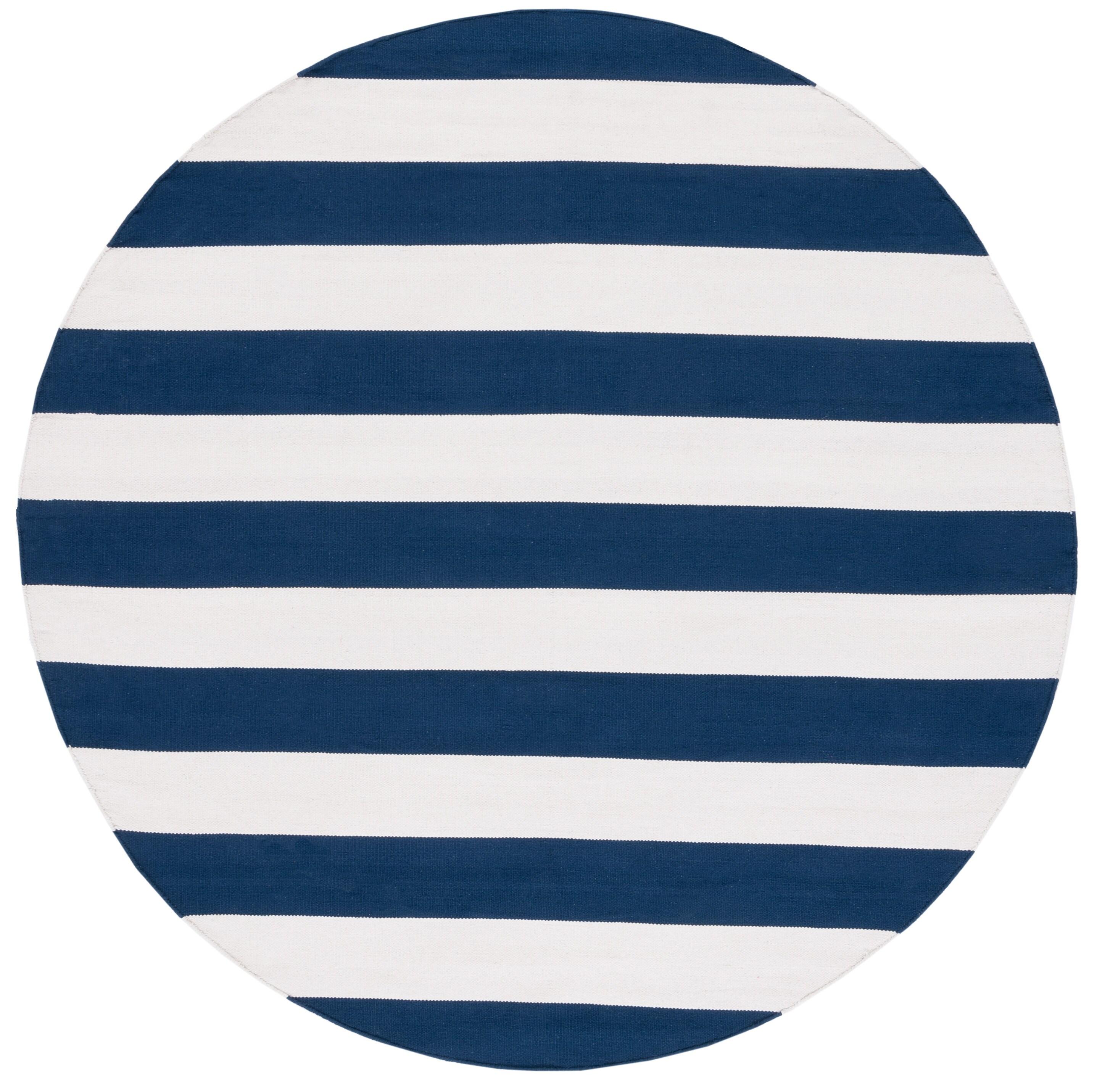 Montauk MTK712 Hand Woven Indoor Accent Rug - Navy/Ivory - 4' Round - Safavieh