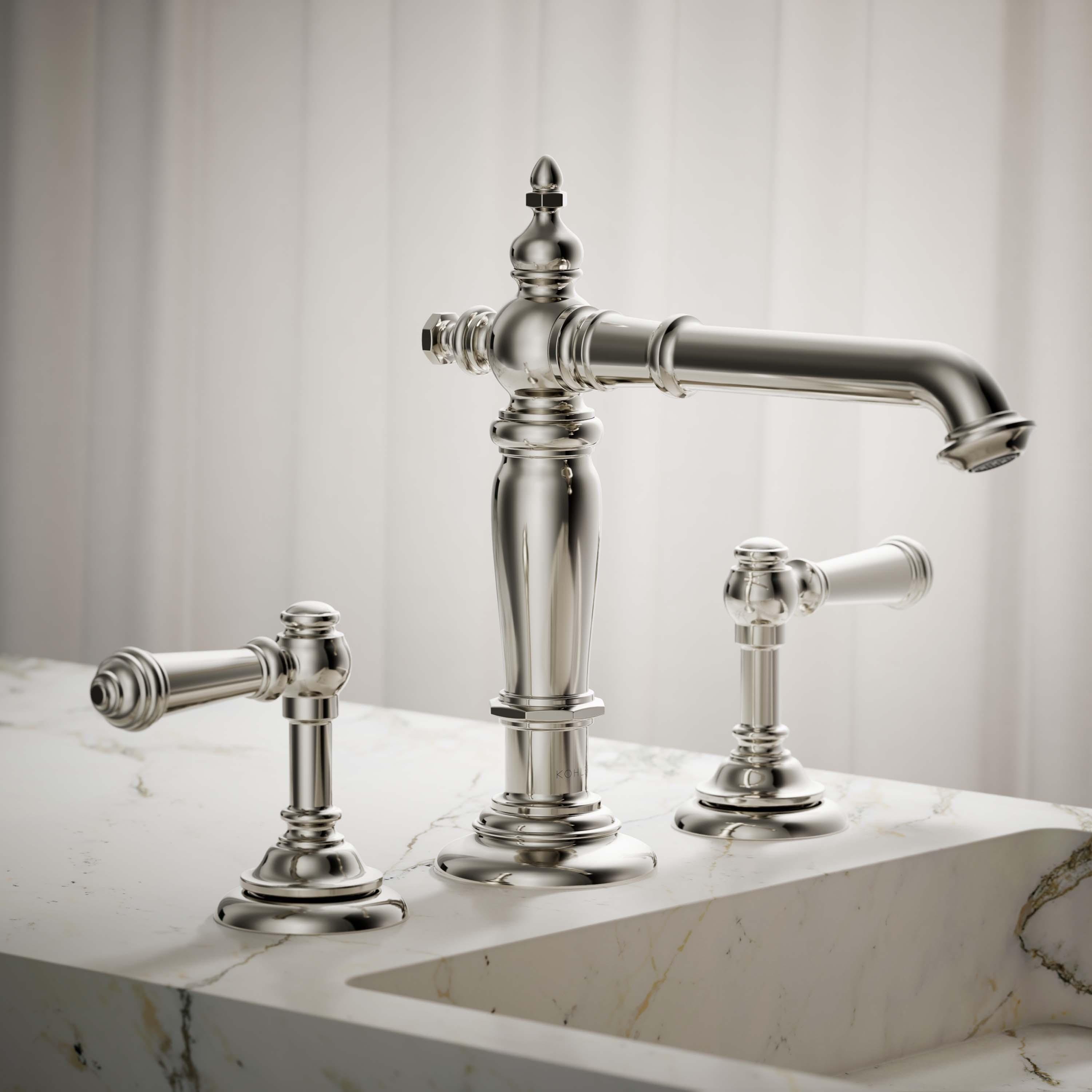 Artifacts® Widespread Bathroom Faucet with Drain Assembly