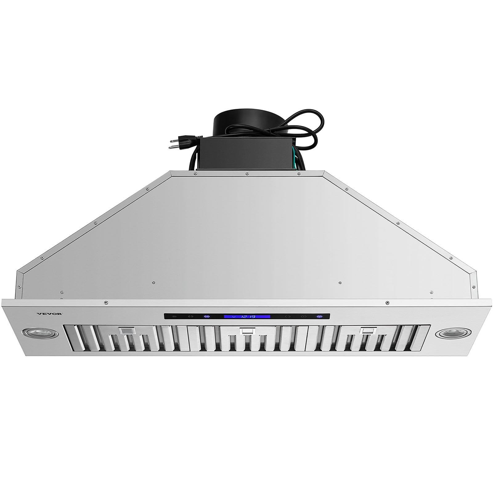 VEVOR 36" 900 CFM 4 Speed Ducted Insert Range Hood with Charcoal Filter and Light