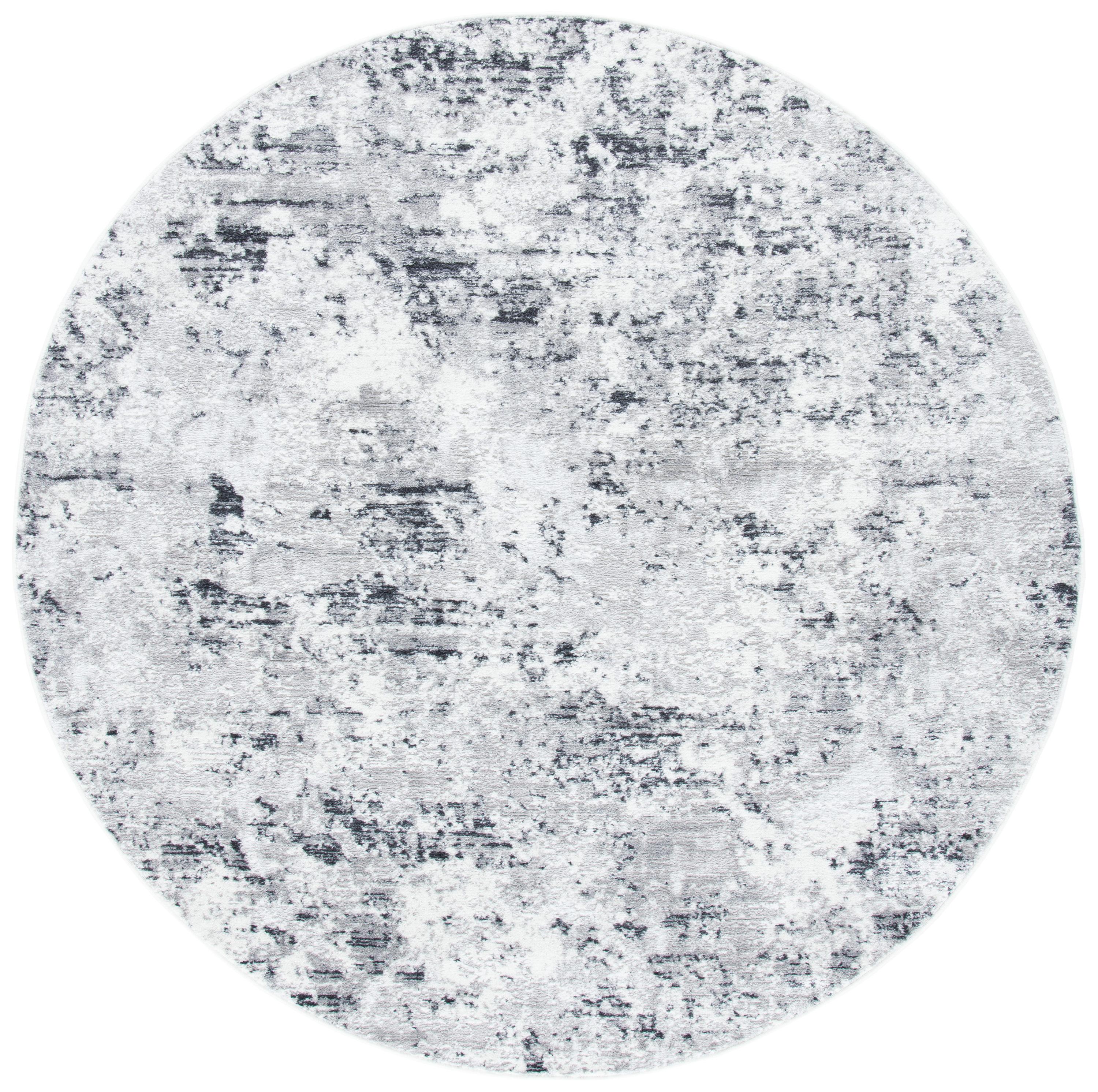 Amelia ALA705 Power Loomed Area Rug - Grey/Ivory - 6'7" round - Safavieh.