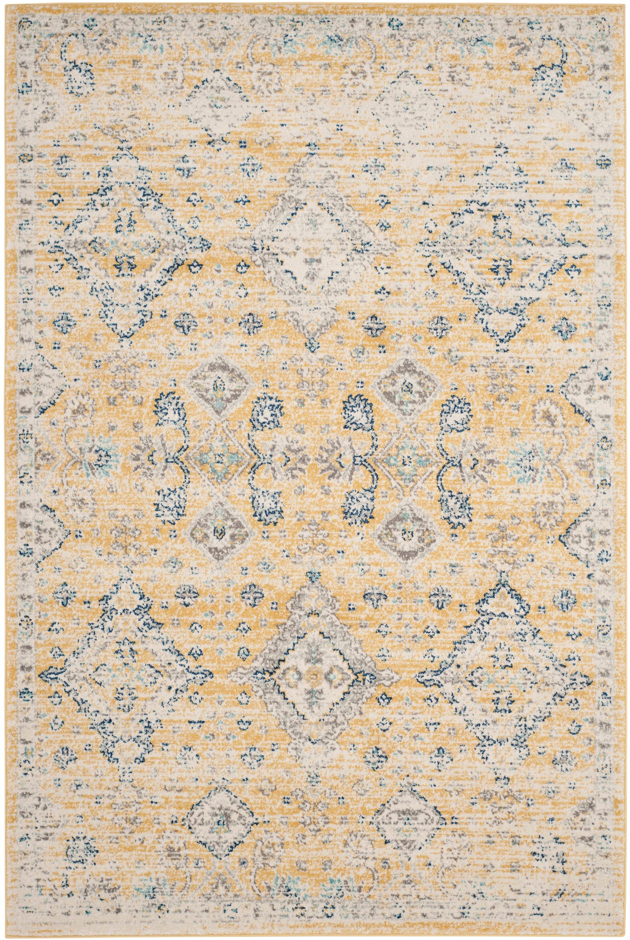 Evoke EVK224 Power Loomed Area Rug - Gold/Ivory - 4'x6' - Safavieh.
