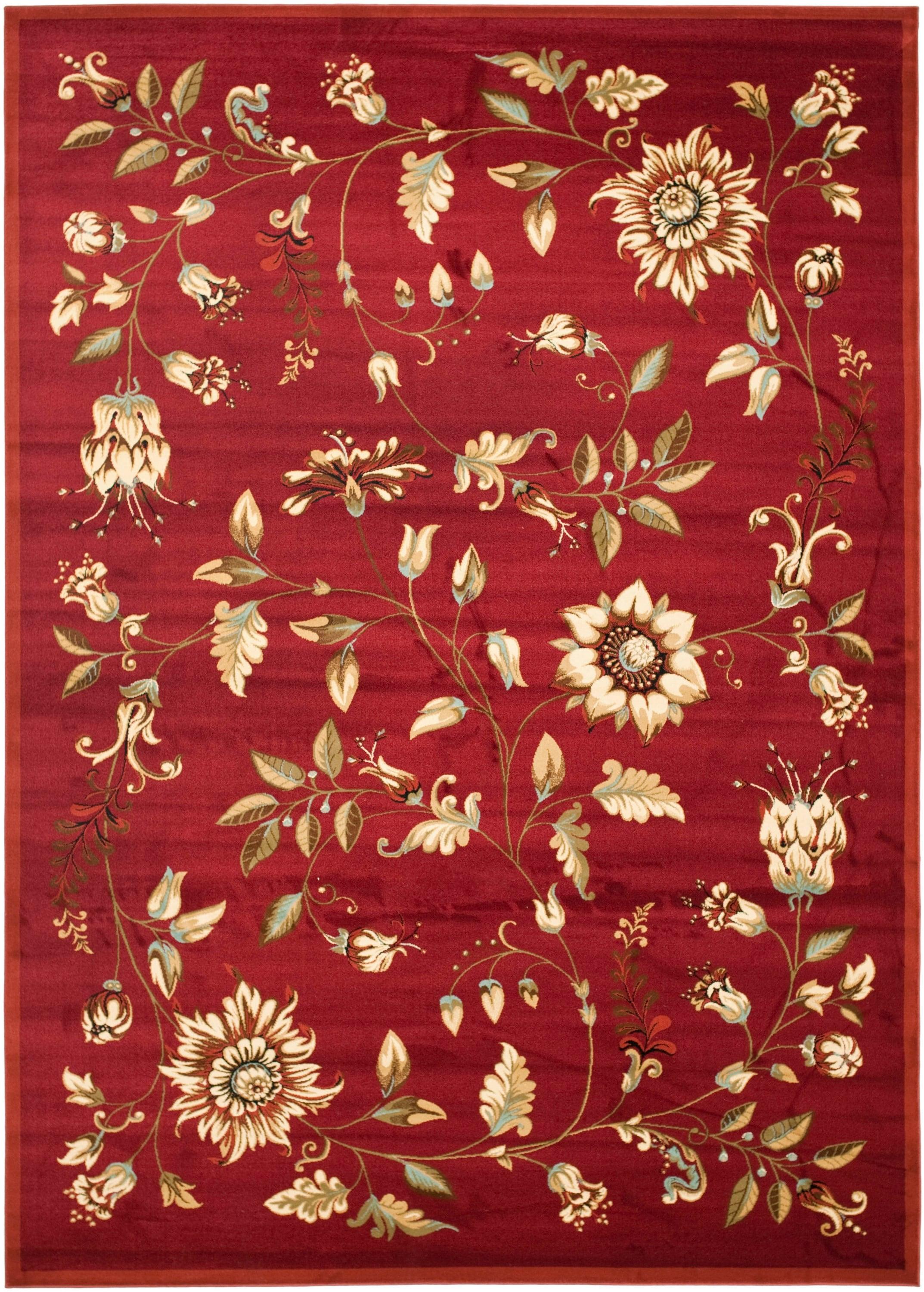 Lyndhurst LNH552 Power Loomed Area Rug - Red/Multi - 8'x11' - Safavieh