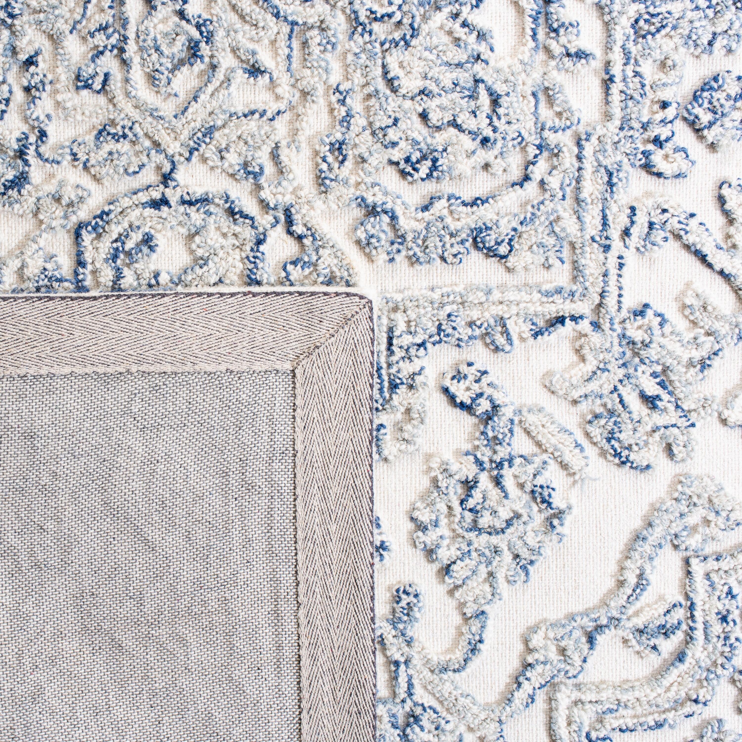 Trace TRC302 Hand Tufted Area Rug - Ivory/Blue - 8'x10' - Safavieh.
