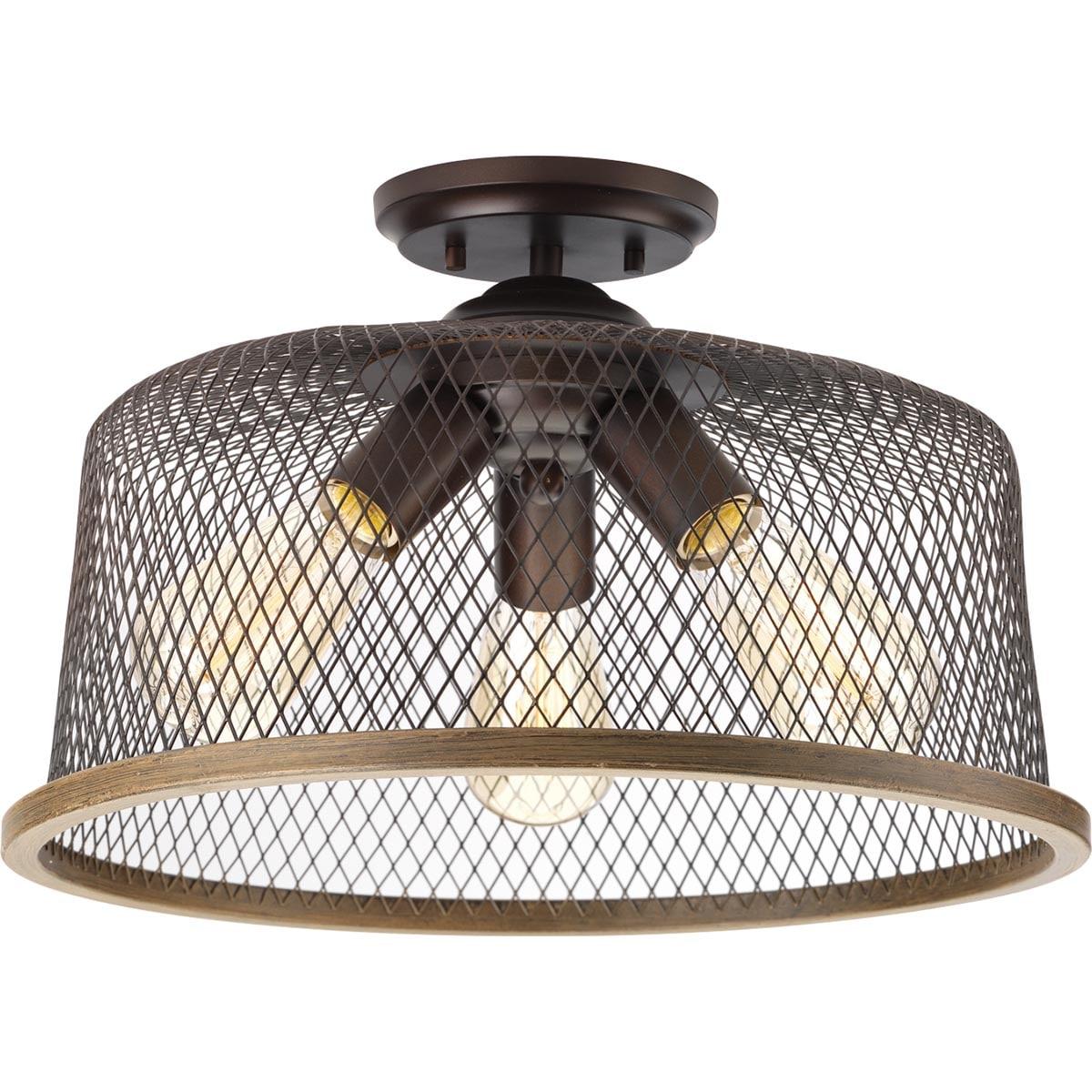 Progress Lighting - Three Light Semi-Flush Mount - Close-to-Ceiling - Tilley -