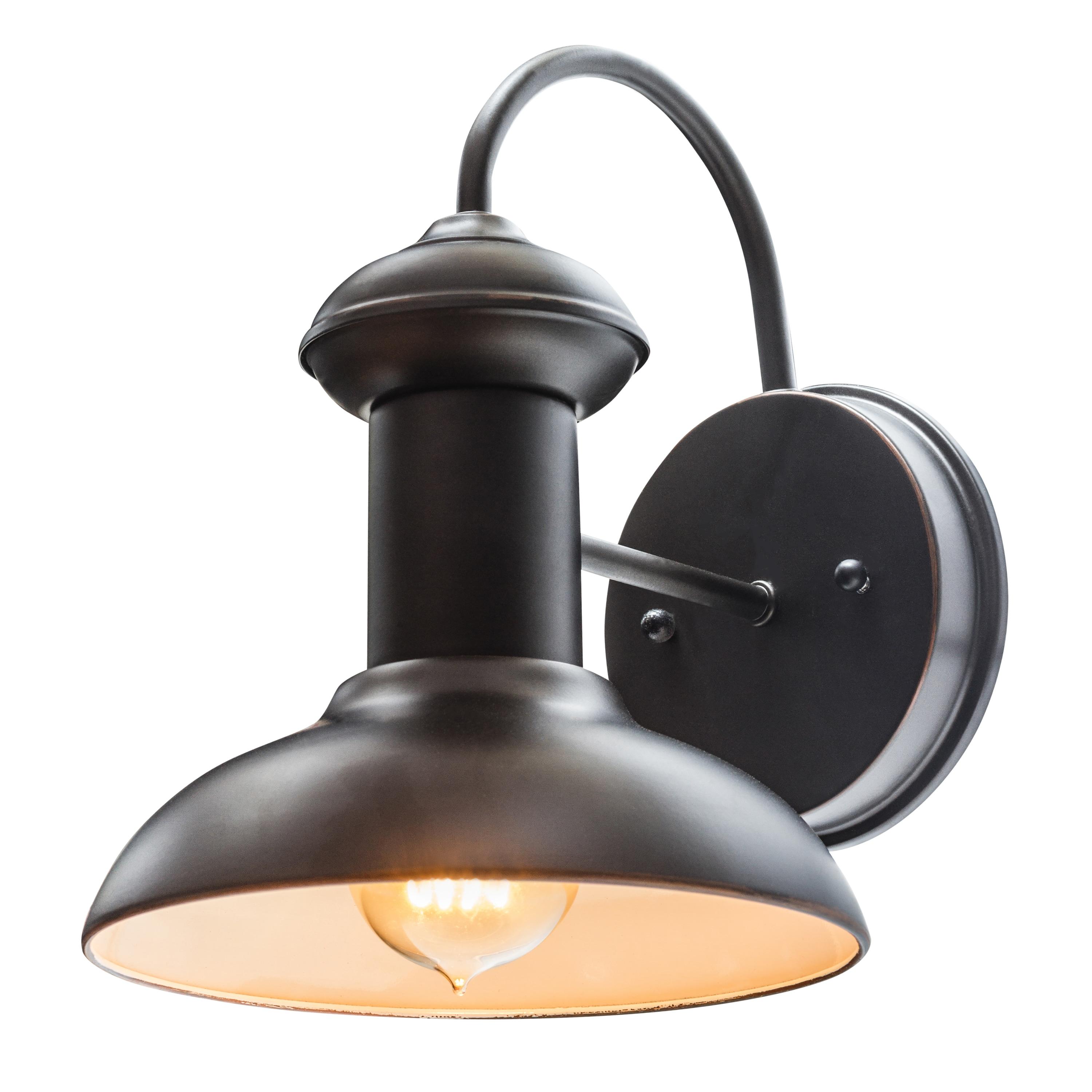 Globe Electric Martes 1-Light Oil Rubbed Bronze Indoor/Outdoor Wall Sconce Light, 40190