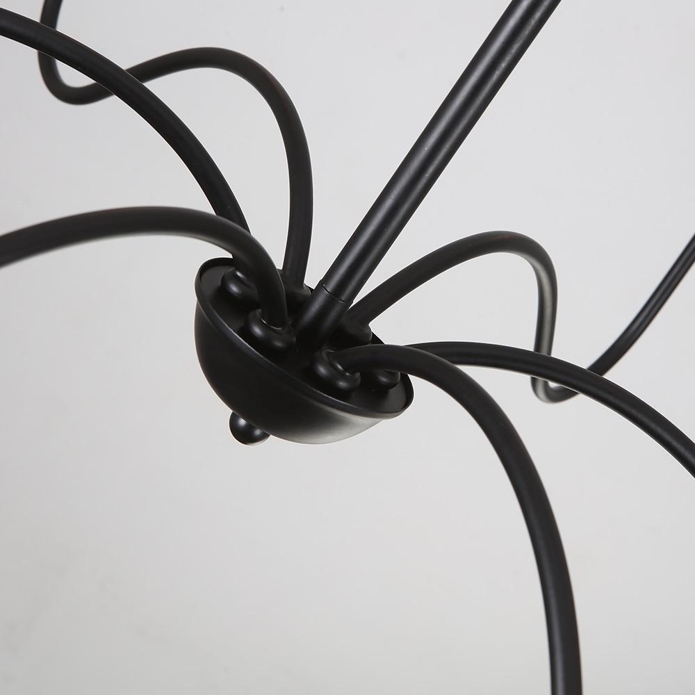 SEFINN FOUR 6-Light Farmhouse Industrial Ceiling Pendant Chandeliers Black Iron Rustic Industrial Candle Chandelier