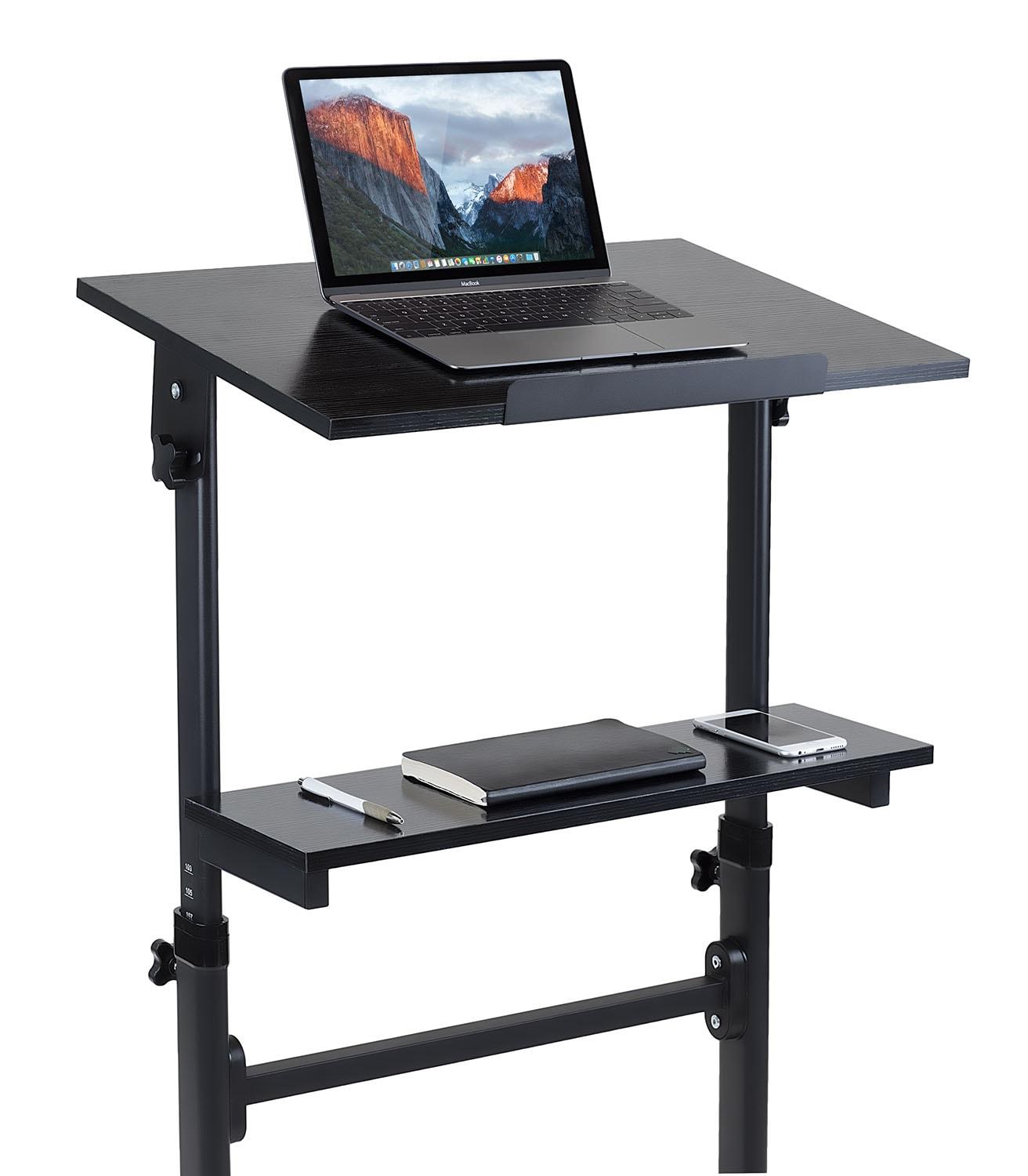 Mount-It! Height Adjustable Mobile Stand Up Desk, Portable Podium and Presentation Lectern