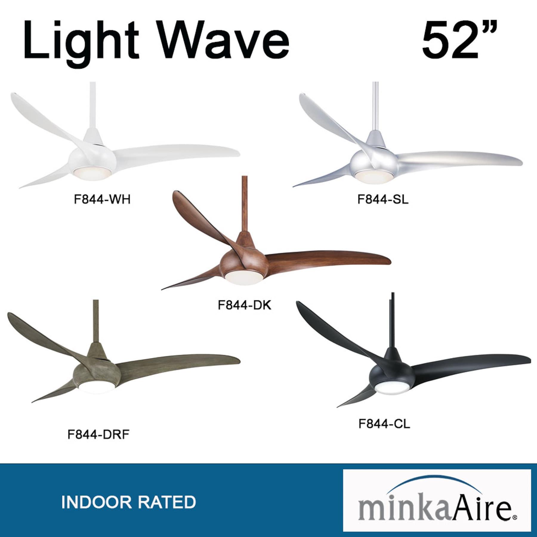 52" Wave 3 - Blade LED Propeller Ceiling Fan with Remote Control and Light Kit Included