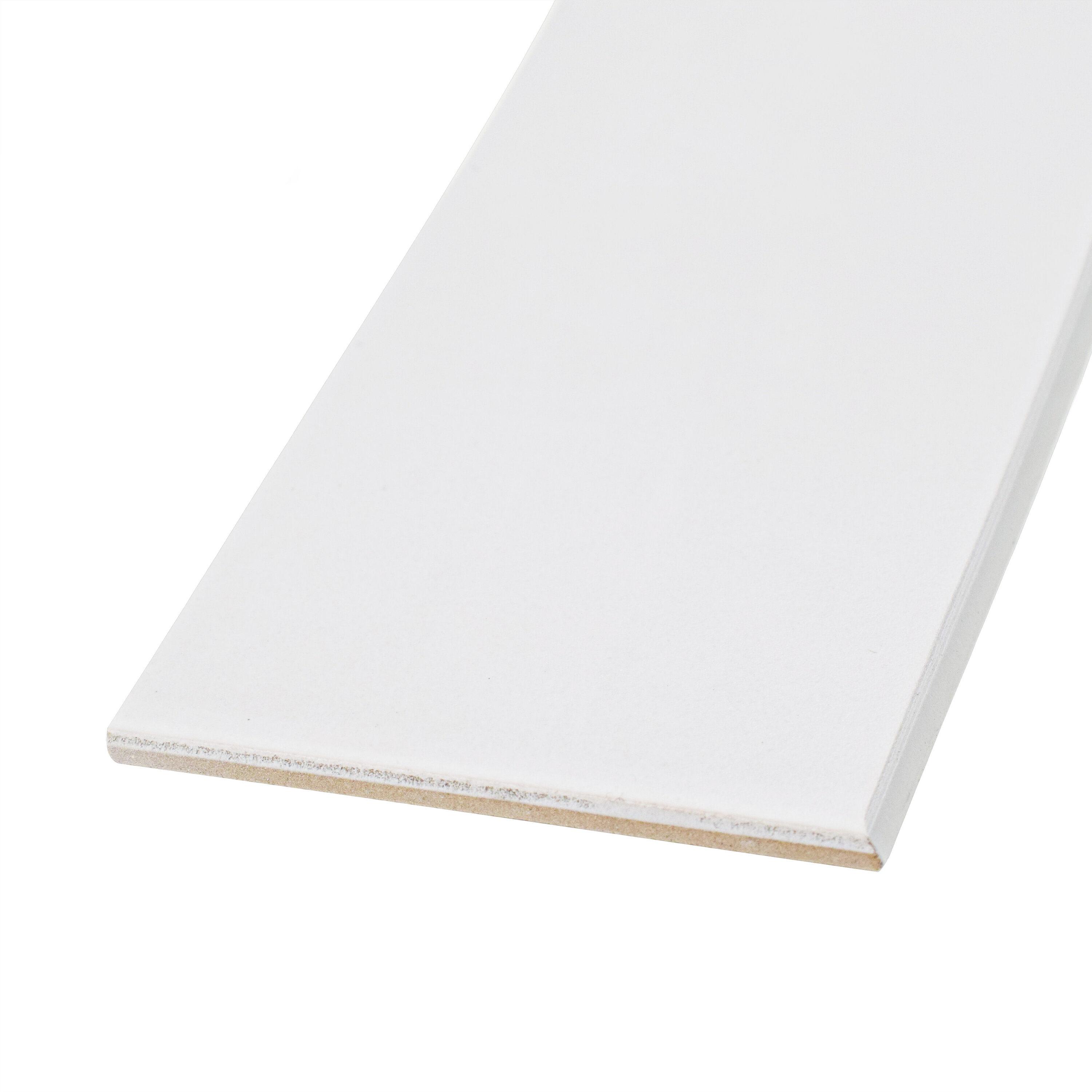 Merola Tile Revival Bullnose White 3-1/2" x 7-3/4" Ceramic Floor and Wall Trim