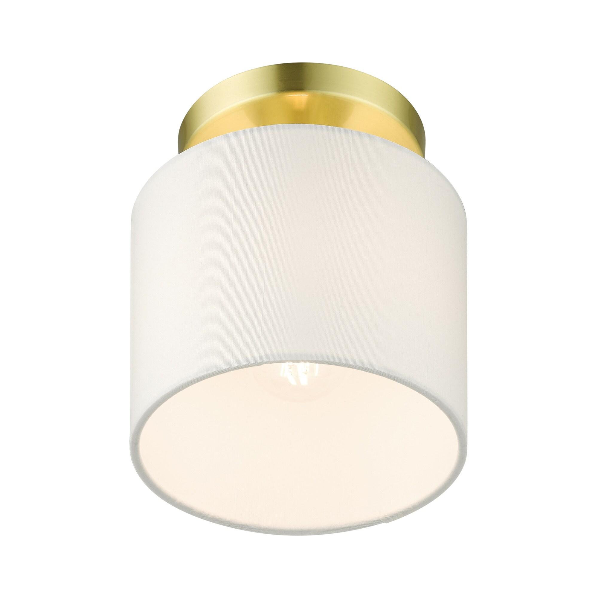 Livex Lighting Meridian 1 - Light Semi-Flush Mount in  Satin Brass
