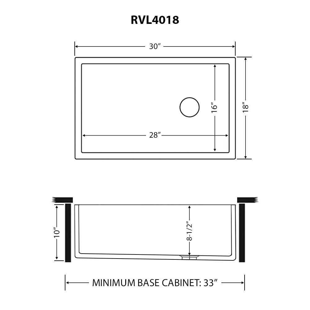 Ruvati Ruvati 30-inch Fireclay Modern Farmhouse Kitchen Sink Single Bowl RVL4018RBW