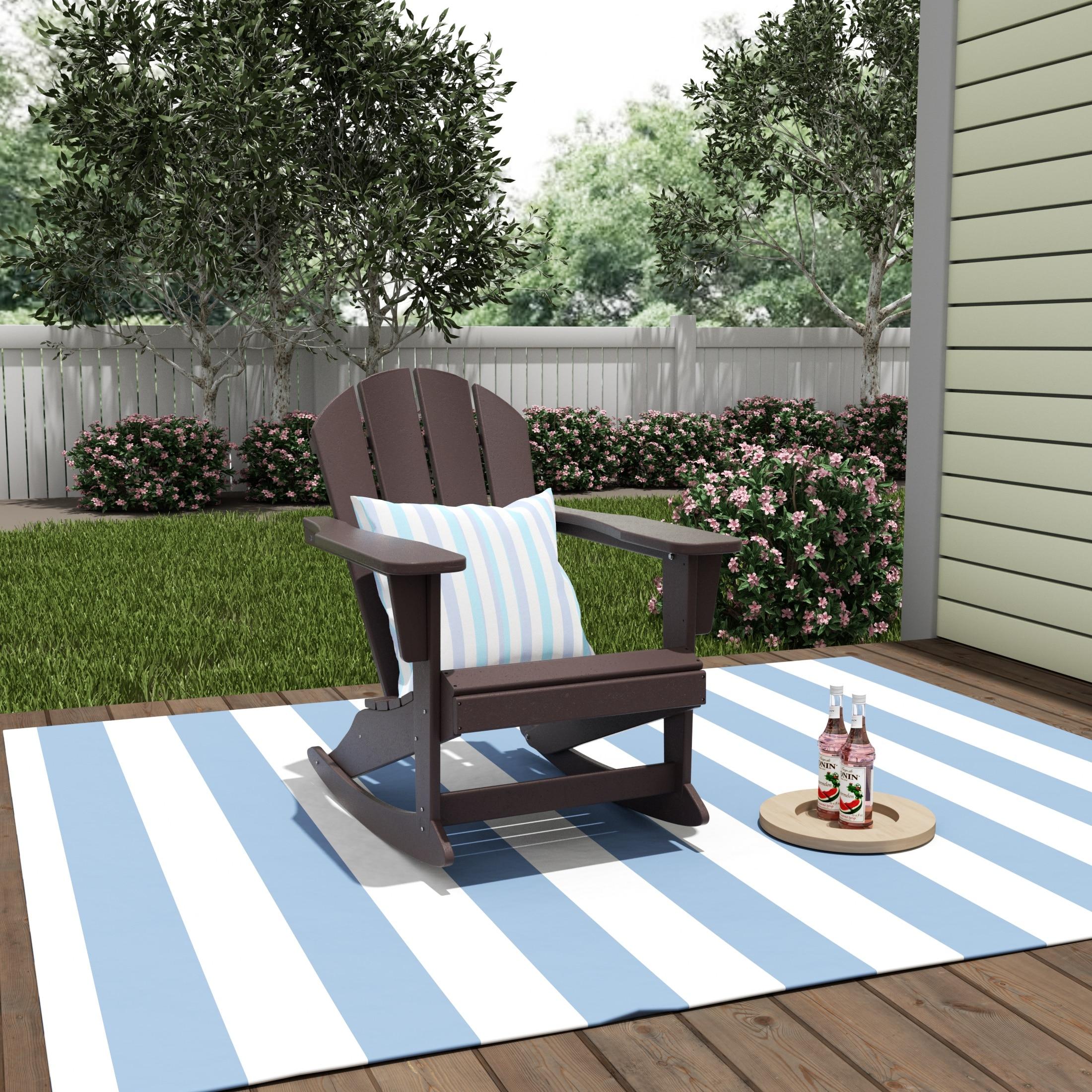 Polytrends  Laguna Hdpe All Weather Outdoor Patio Rocking Chair Dark Brown