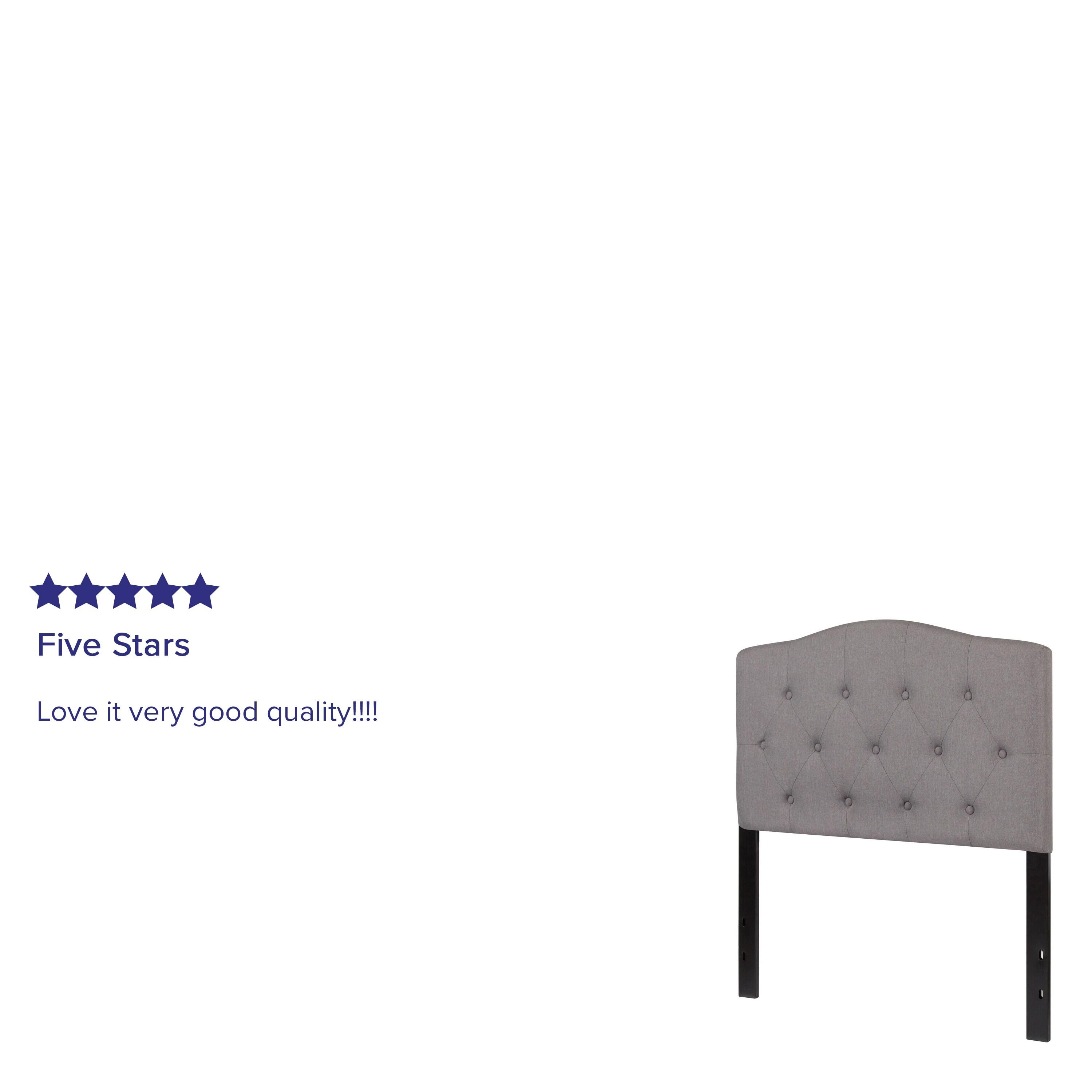 Flash Furniture Cambridge Tufted Upholstered Twin Size Headboard in Light Gray Fabric