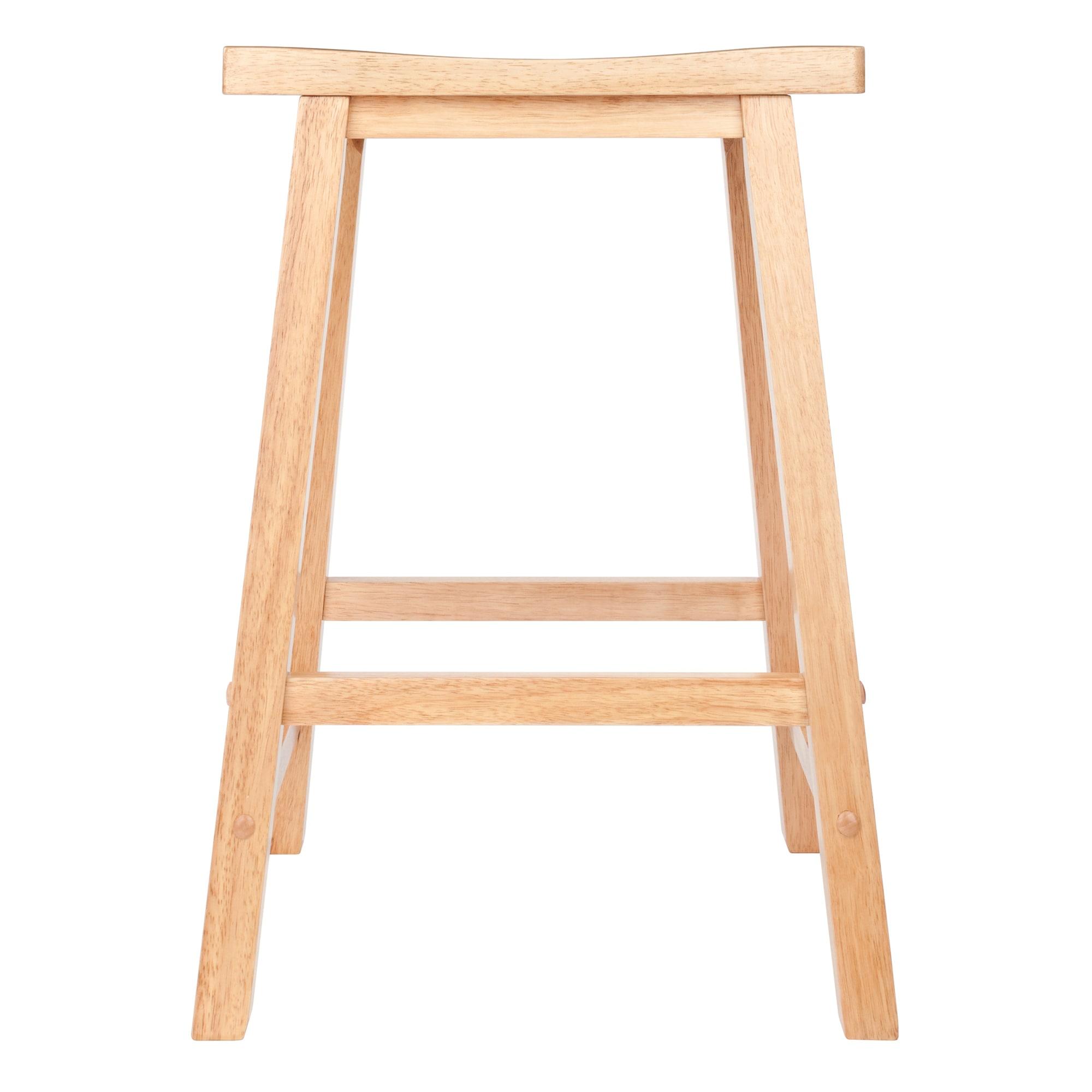 24" Satori Saddle Seat Counter Height Barstool Beech - Winsome: Wood Frame, Spot Clean, No Backrest