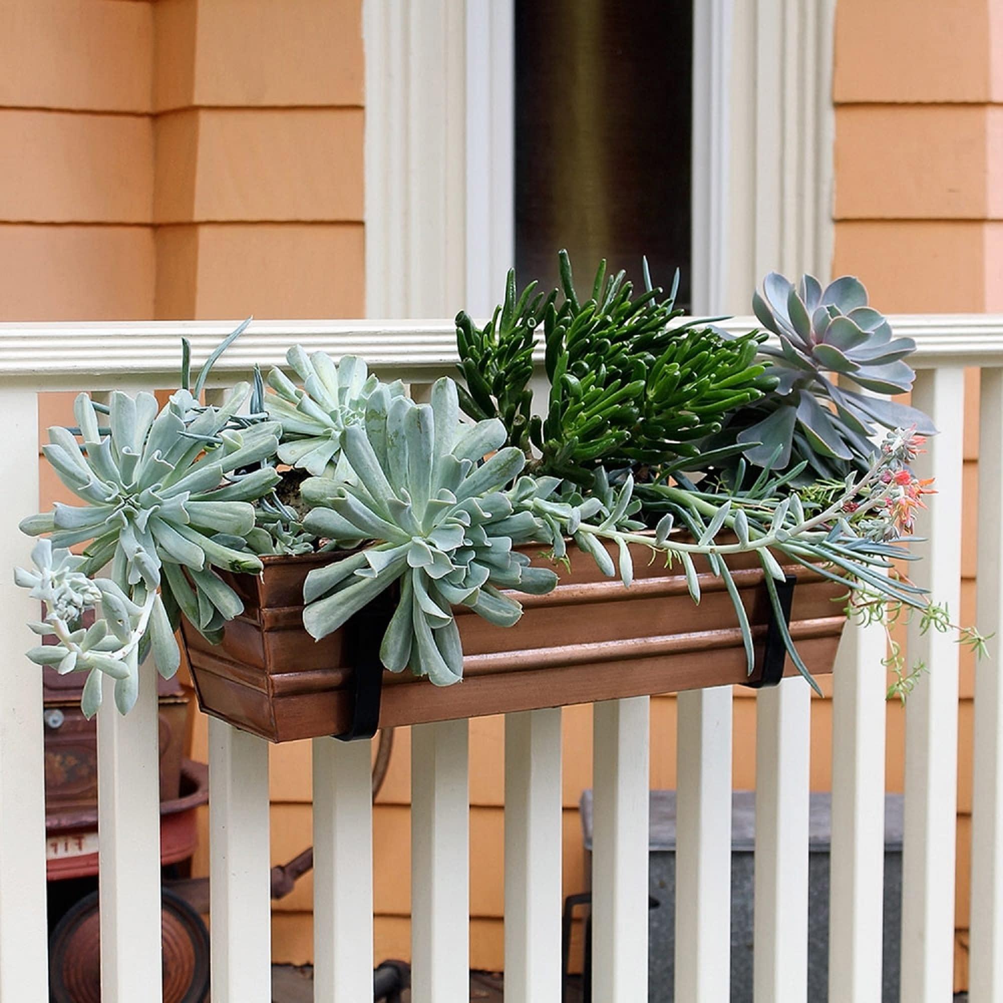 Flower Box with Wall Brackets, Copper - Small