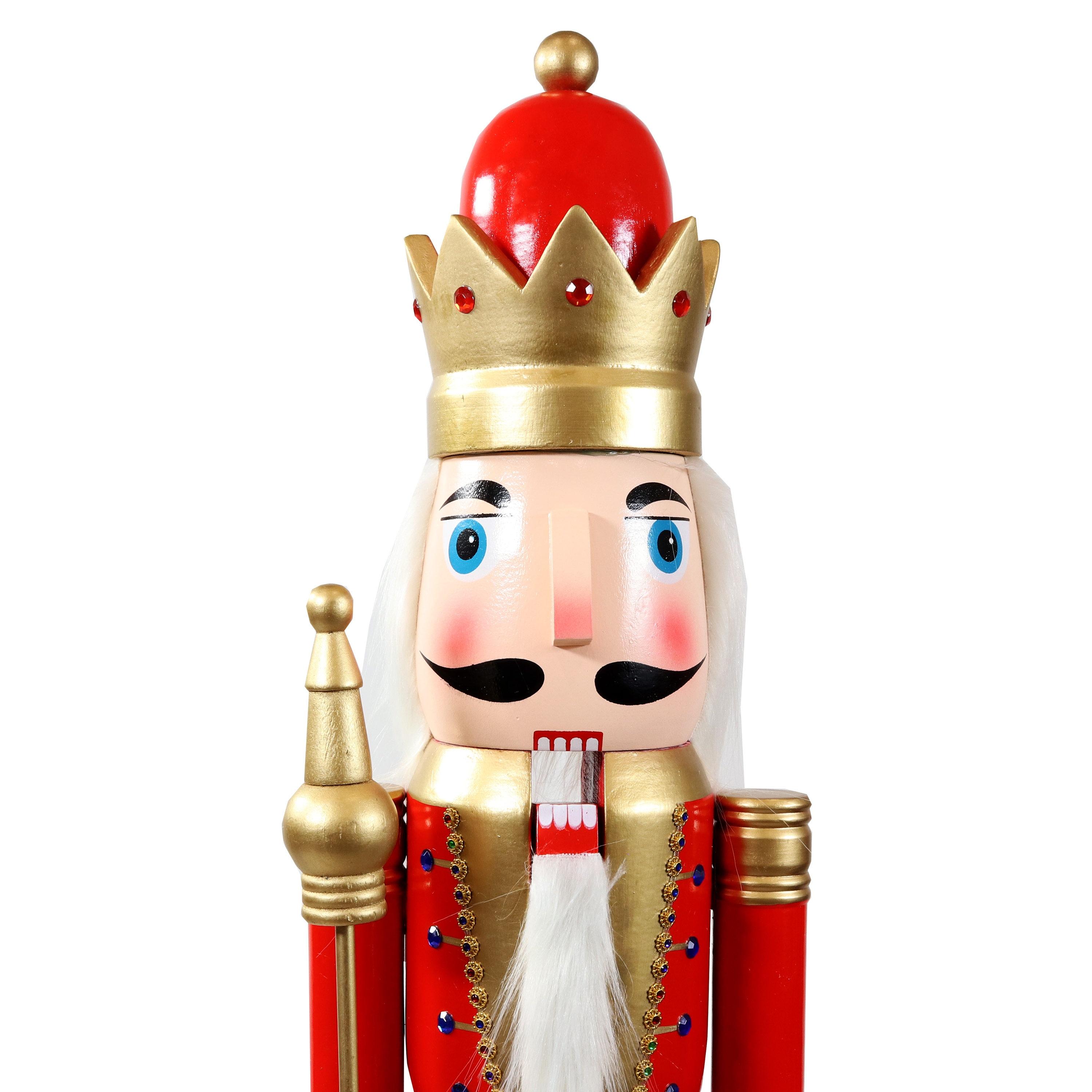 Sunnydaze Arnold the Strong Indoor Decorative Traditional Christmas Wooden Nutcracker Statue, 48-Inch
