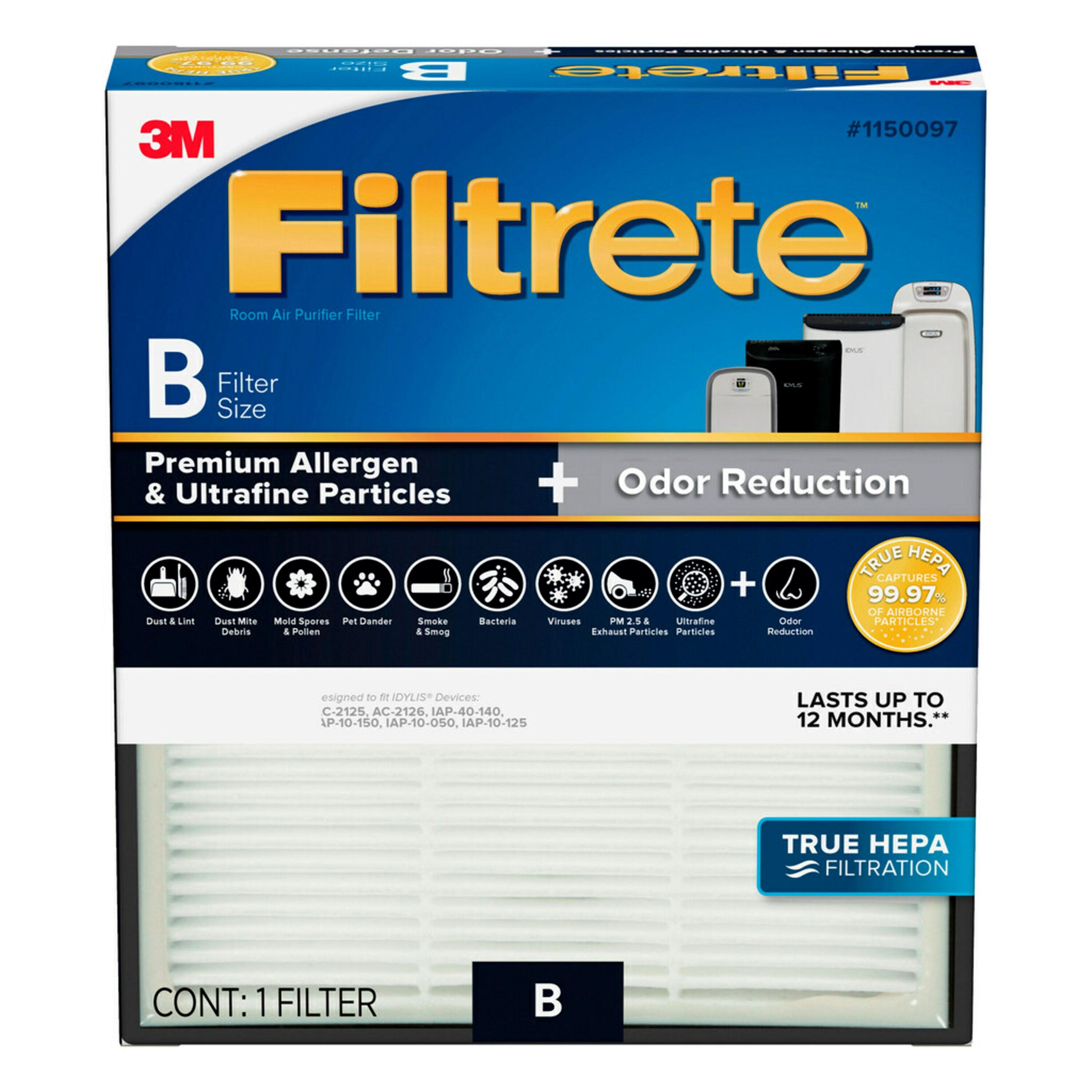 Filtrete True HEPA Air Purifier Filter with Odor Defense