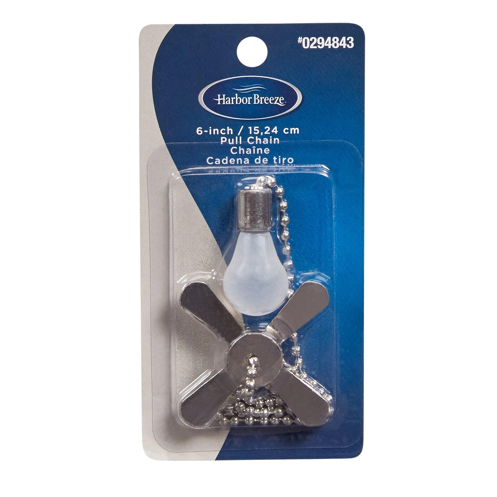 Harbor Breeze Universal 7.0-in Brushed Nickel and White Metal Indoor Pull chain