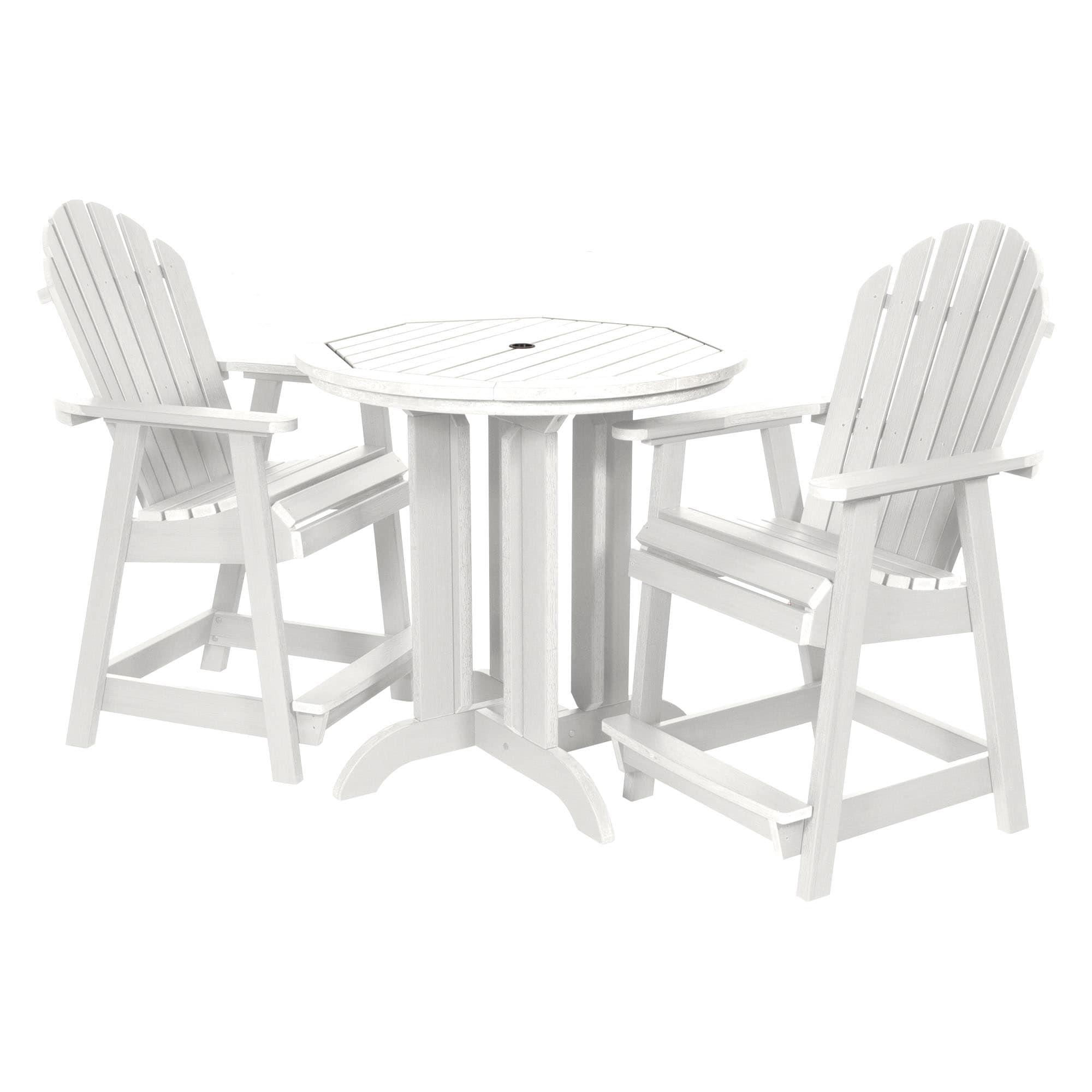 Havenside Home Hamilton 3-piece Outdoor Dining Set - 36" Round Table, Counter-height White