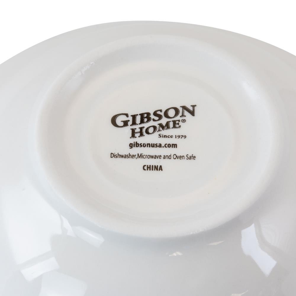 Gibson Home 7 Inch Fine Ceramic Bowls 12 Piece Set in Pearl