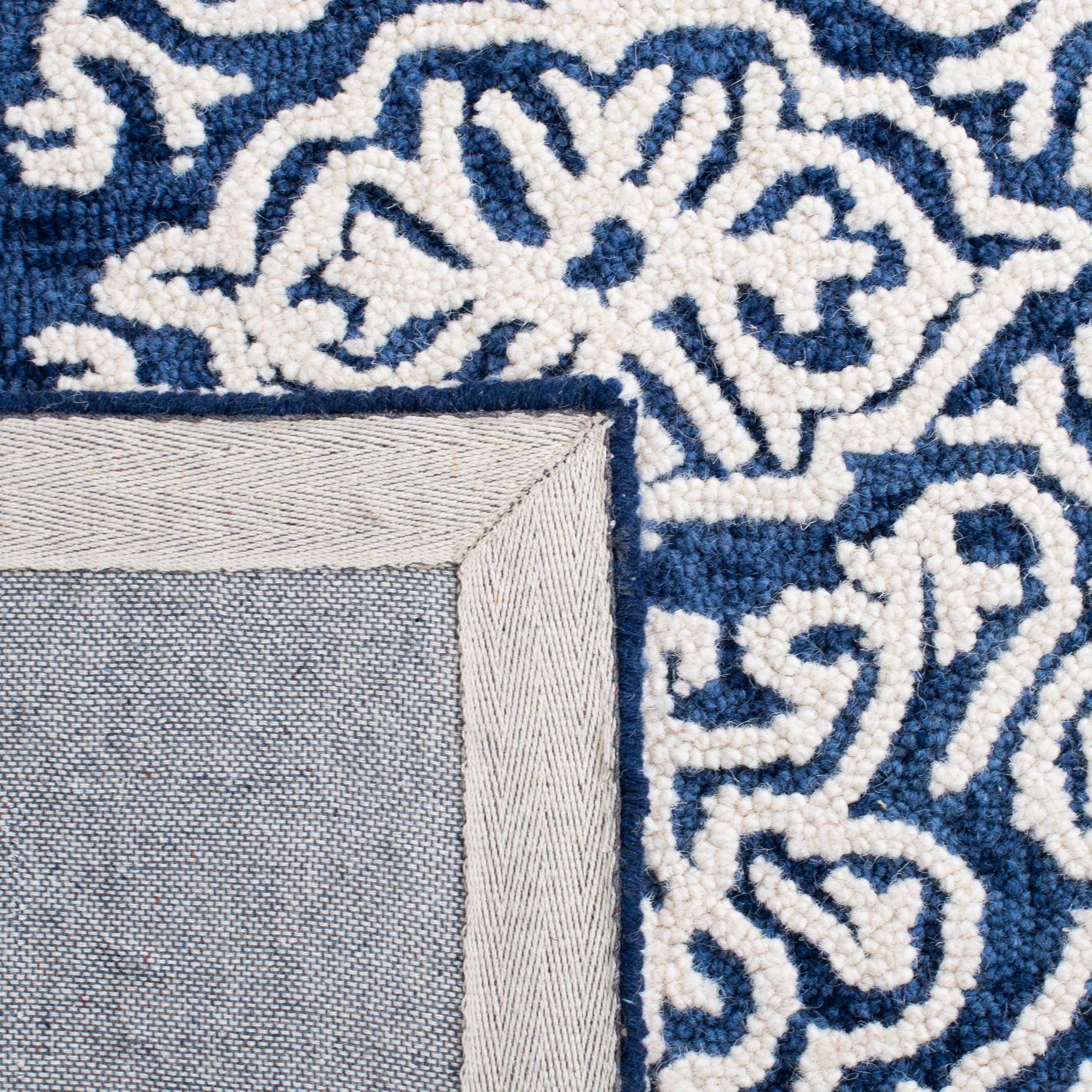 Blossom BLM112 Hand Tufted Indoor Accent Rug - Navy/Ivory - 2'x3' - Safavieh