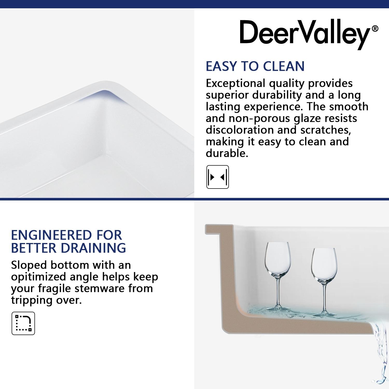 24" L x 19" W Rectangular White Fireclay Undermount Kitchen Sink with Basket Strainer and Sink Grid