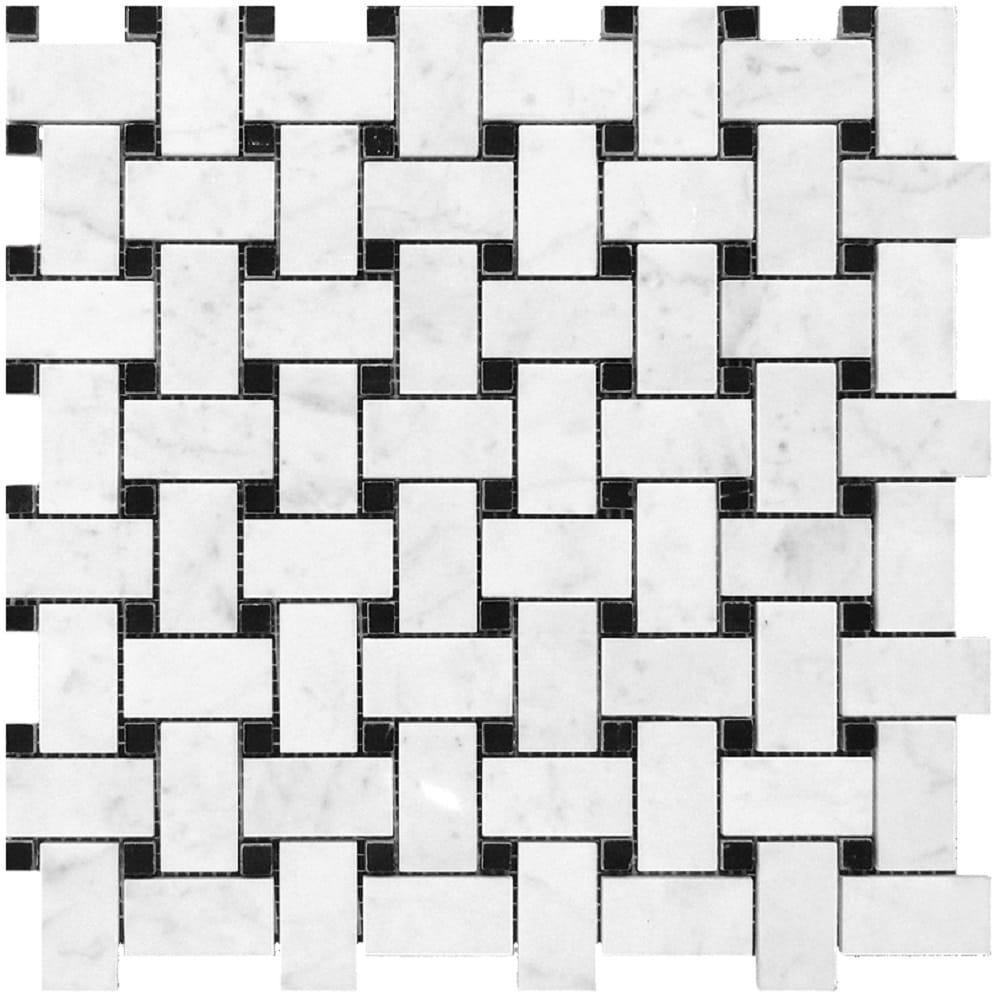 12" x 12" Natural Stone Basketweave Mosaic Wall & Floor Tile