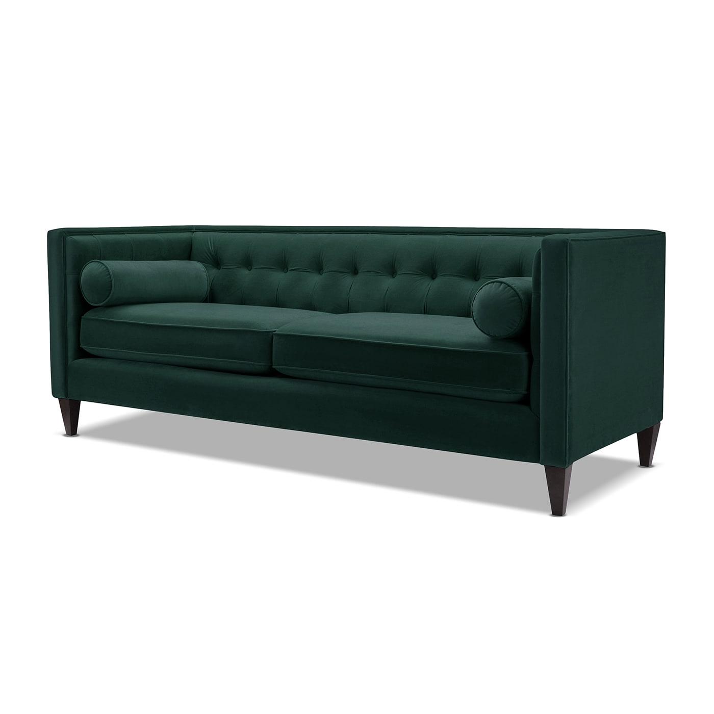 Jack Tufted Tuxedo Sofa Double Cushion, Hunter Green