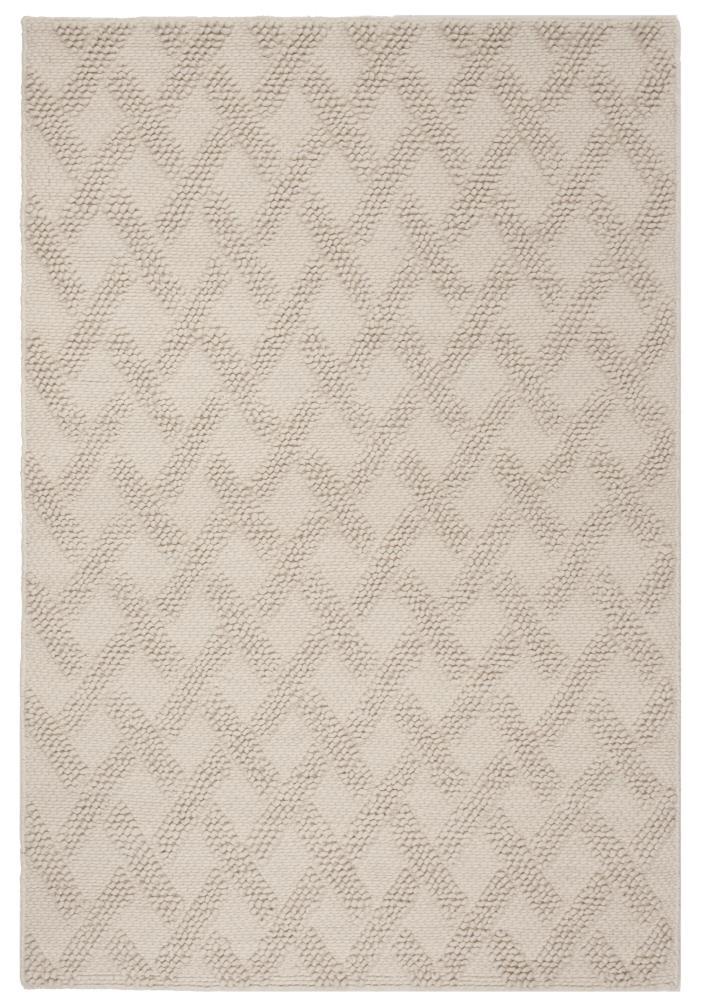 SAFAVIEH Natura Ashley Braided Crisscross Wool Area Rug, Ivory/Beige, 5' x 8'