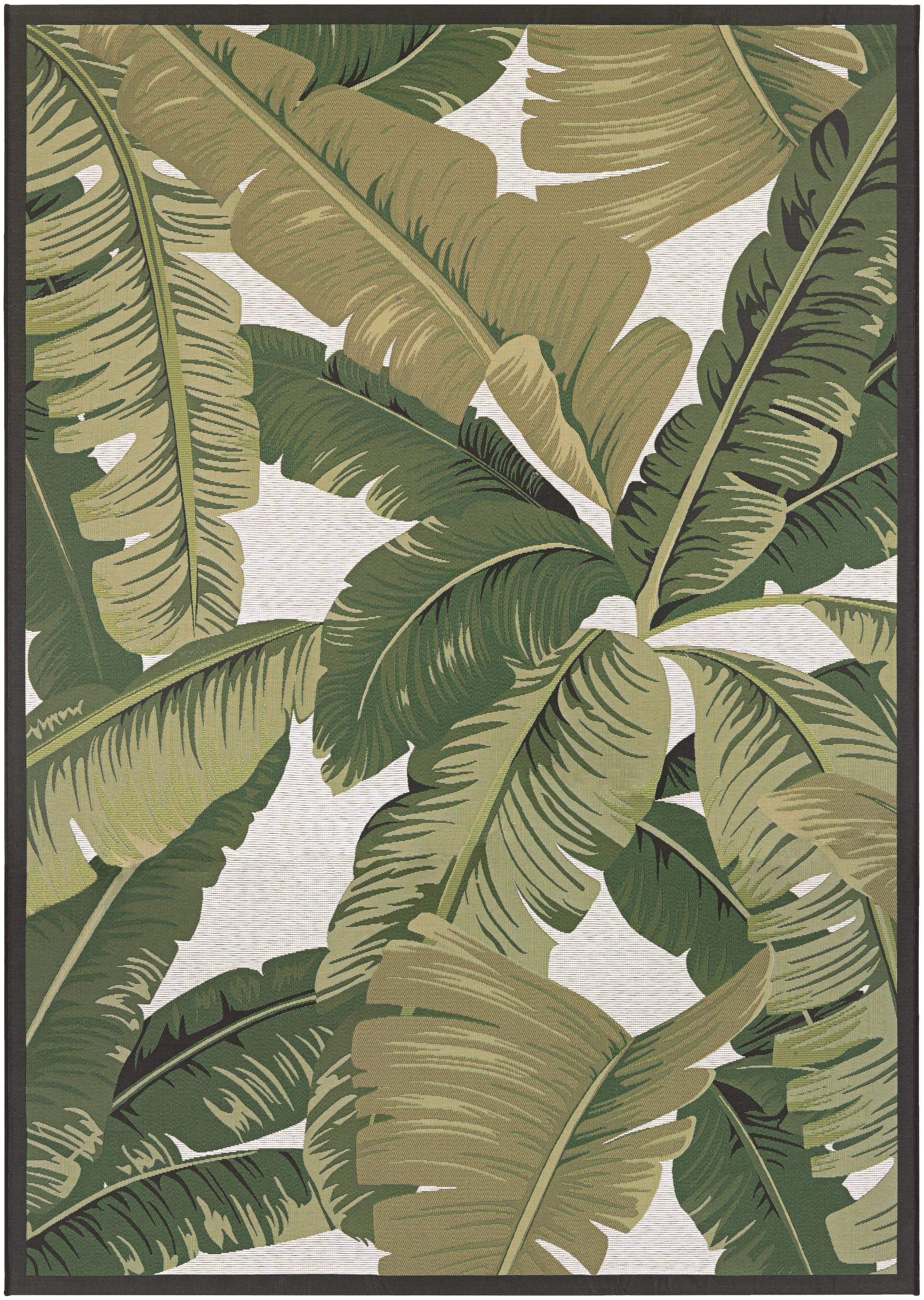 Couristan Dolce 2 x 3 (ft) Loomed Polypropylene Hunter Green-Ivory Rectangular Indoor/Outdoor Floral/Botanical Area rug