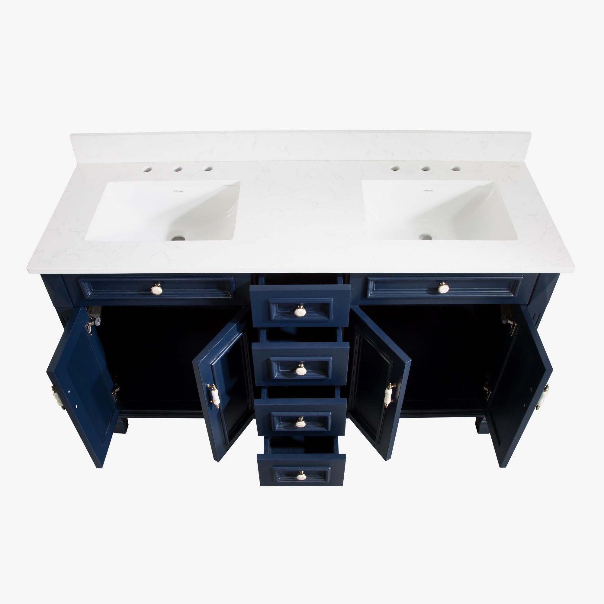 Etta Avenue™ Lydie 60'' Double Bathroom Vanity with Marble Top
